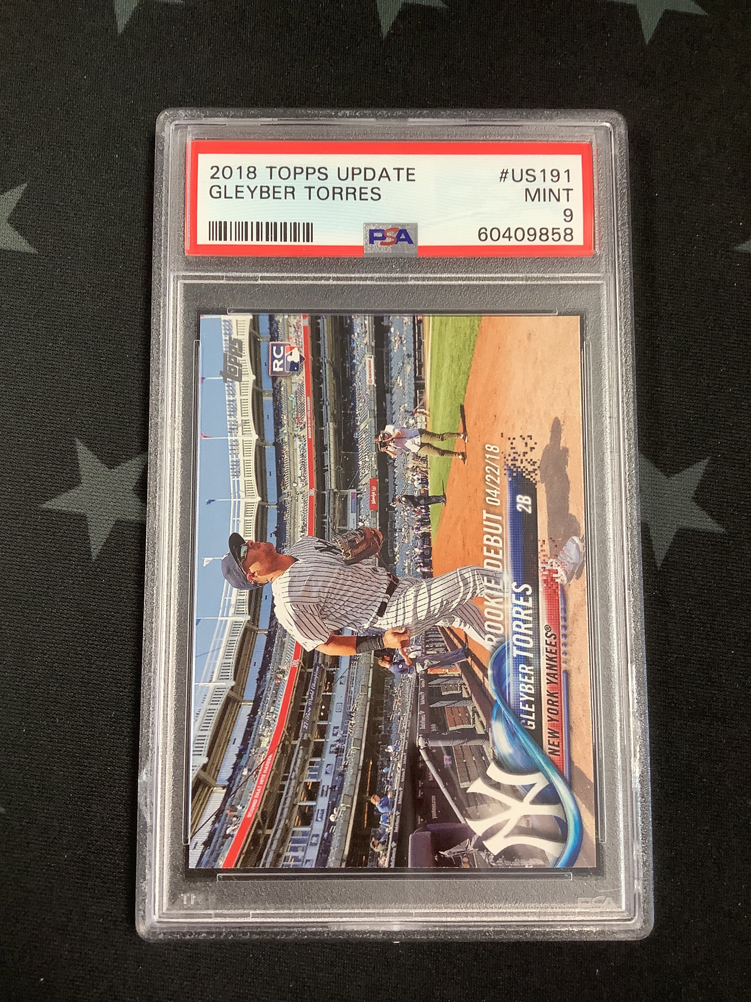 2018 Topps Update Gleyber Torres #US191 PSA Mint 9 Baseball Card - Perfect for Collectors & Sports Memorabilia Displays