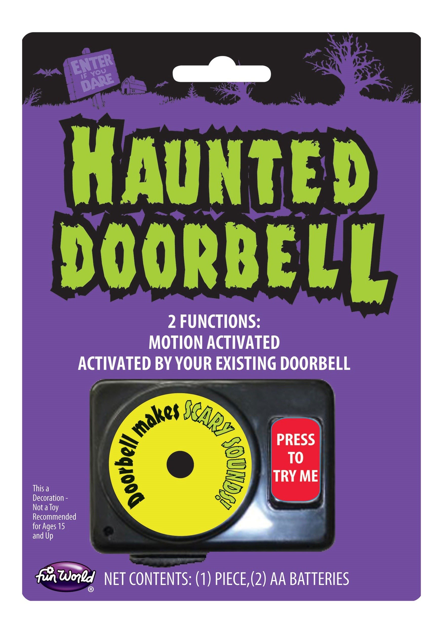 Haunted Doorbell with Spooky Sounds - Halloween Decoration for Home & Party - Scary Prank Props for Kids & Adults - Perfect for Trick or Treat, Haunted Houses & Themed Events
