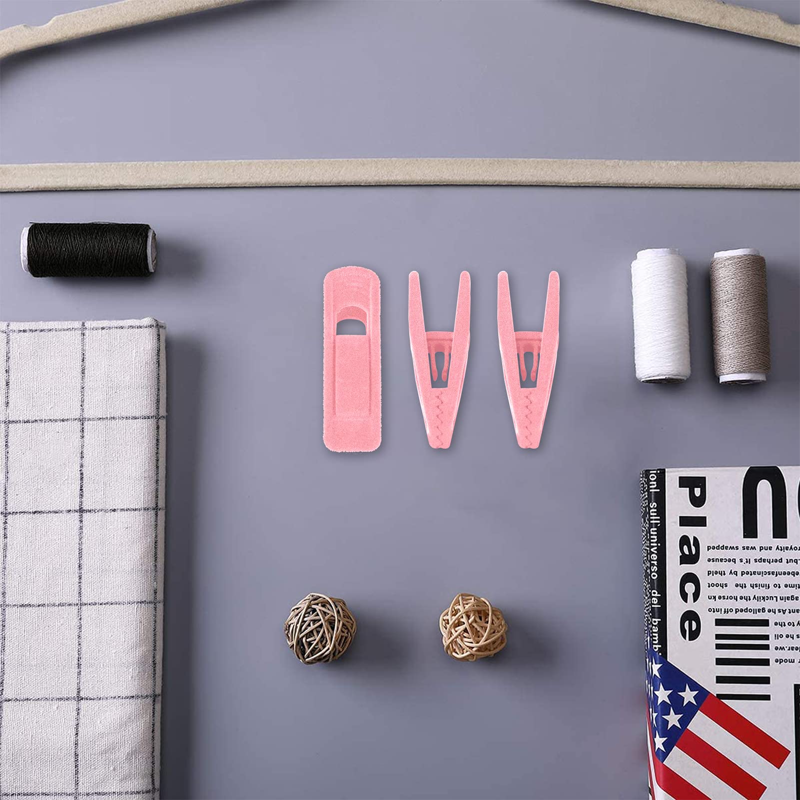 Blush Pink Velvet Hangers with Clips - 20 Pack Strong Non-Slip Pants Hangers for Delicate Clothing | Perfect for Wardrobe Organization, Closet Storage & Travel Use