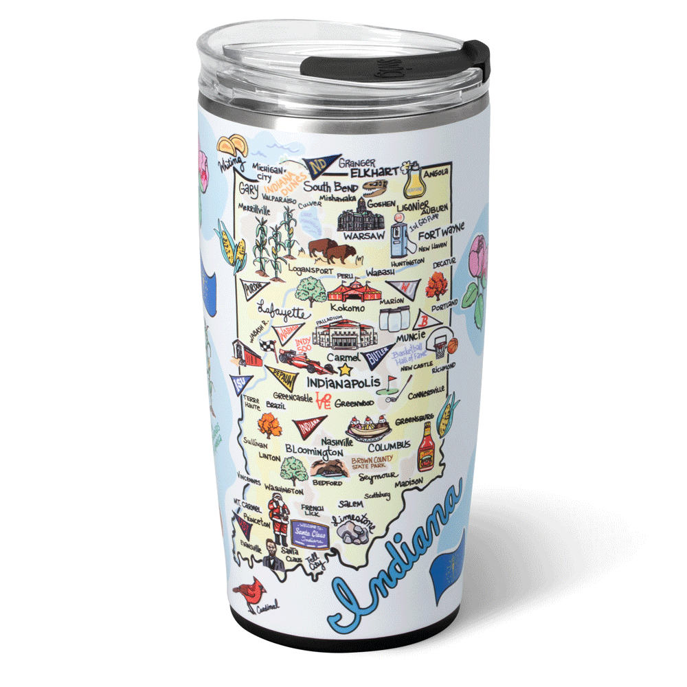 Indiana Tumbler 22oz Stainless Steel Vacuum Insulated Cup - Keeps Drinks Hot/Cold for Hours - Perfect for Coffee, Tea, Water & Outdoor Activities