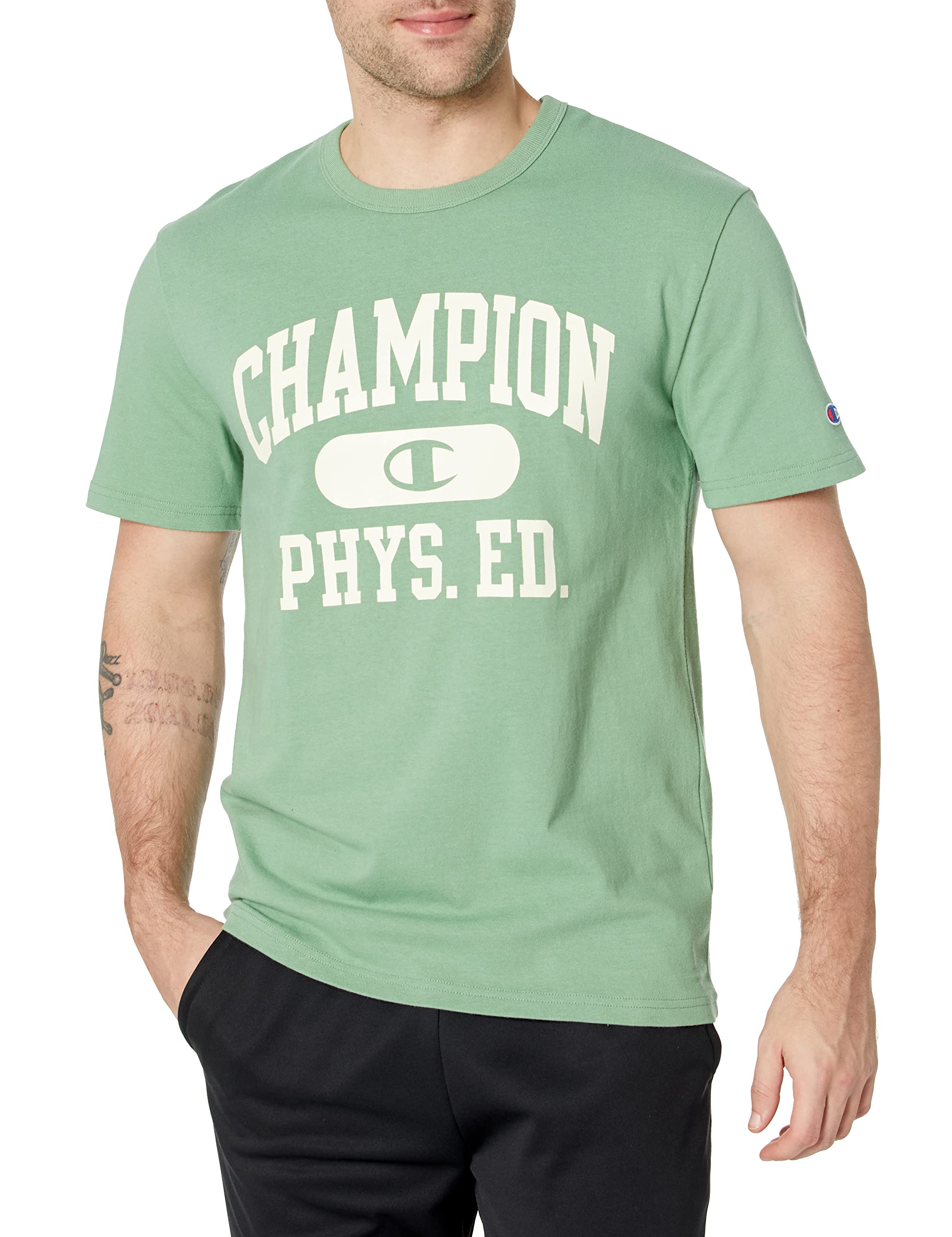 Champion Men's Heritage Short Sleeve T-Shirt - Vintage Cotton Casual Tee for Everyday Wear | Gym, Workout, Streetwear & Lounge Comfort