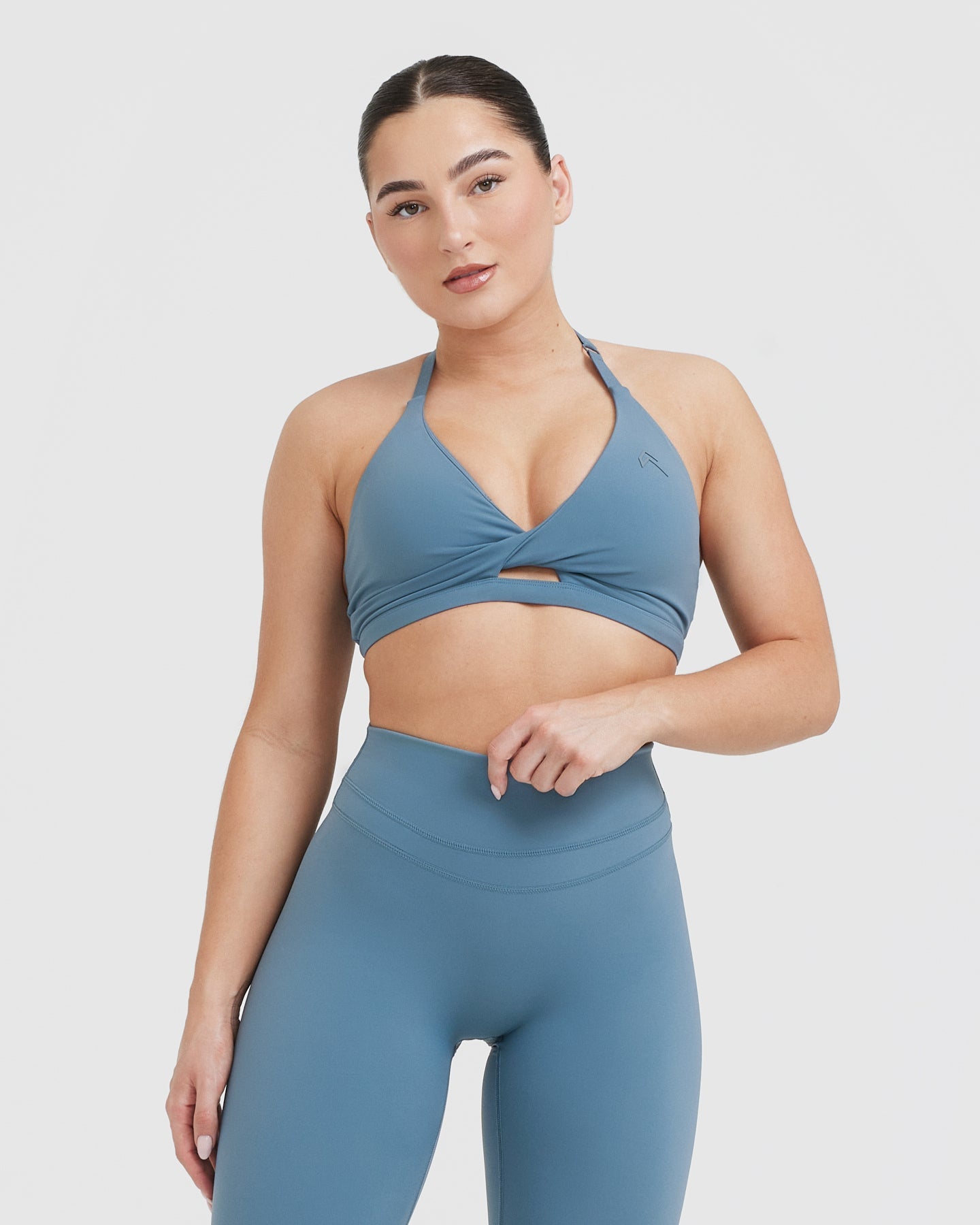 High Support Unified Twist Sports Bra for Women - Moonstone Blue | Yoga, Running, Gym & Workout Comfort