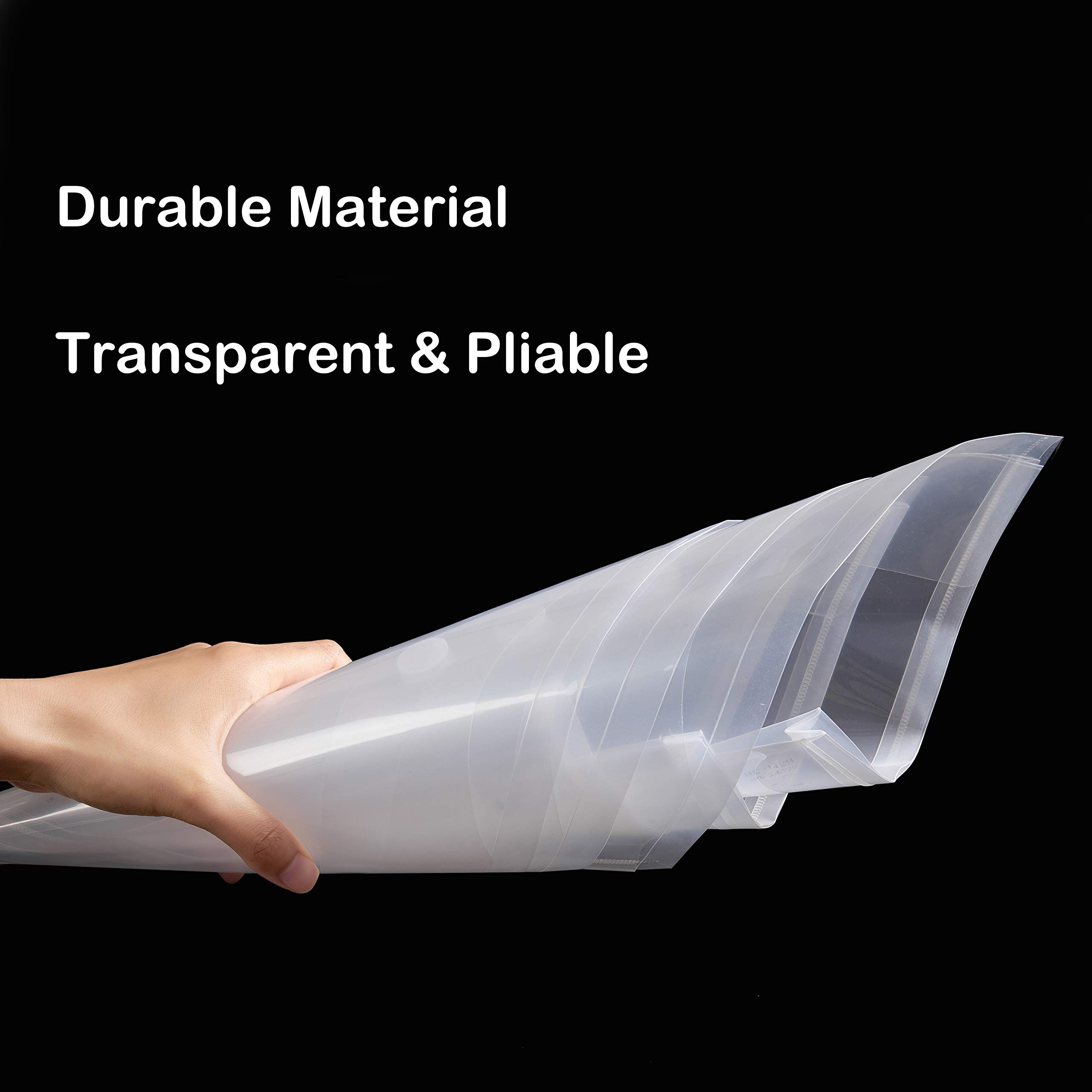 12 Pack Clear Plastic Letter Size Envelopes with Button & String Closure - 1-1/6