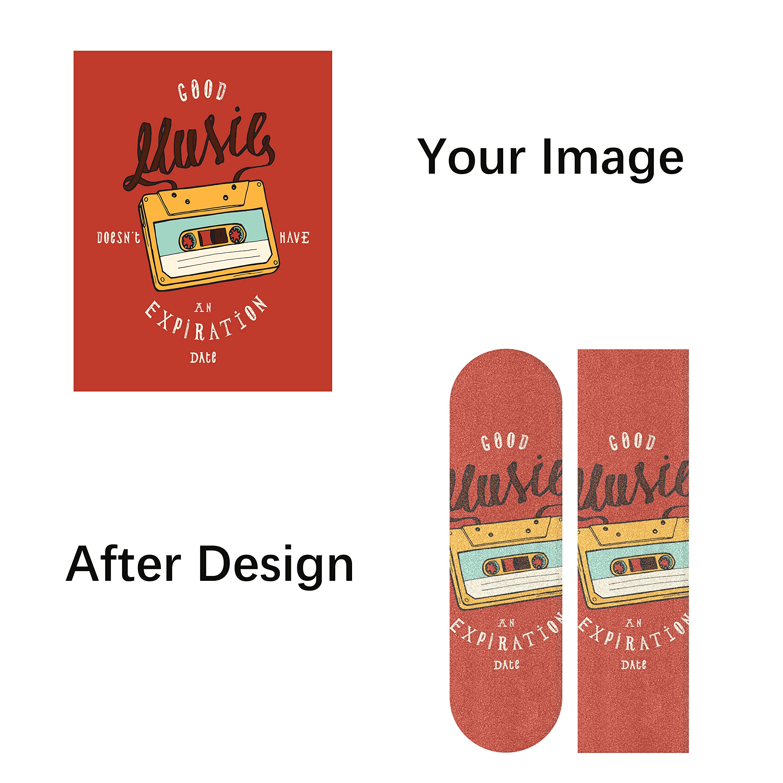 Bolaz Premium Skateboard Grip Tape - 33.1 x 9.1 Inch Non-Slip Sandpaper Deck Tape for Longboards & Scooters | Waterproof, Customizable Design | Perfect for Street Skating, Tricks & Commuting