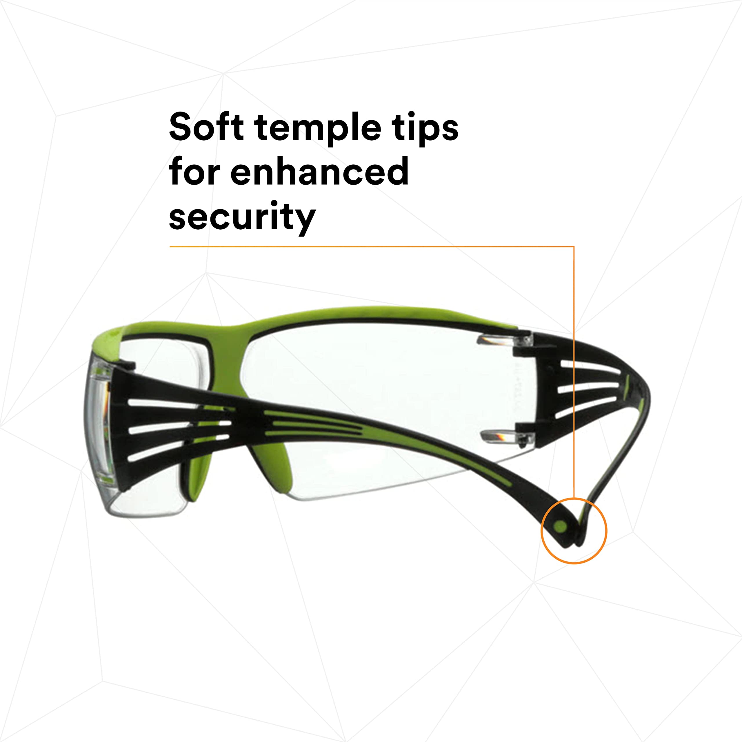 3M SecureFit 400X Safety Glasses - ANSI Z87.1 Certified, Anti-Fog & Scratch Resistant Clear Lenses, Lightweight Green/Black Frame with Brow Guard - Perfect for Construction, Woodworking, Lab Work and DIY Projects