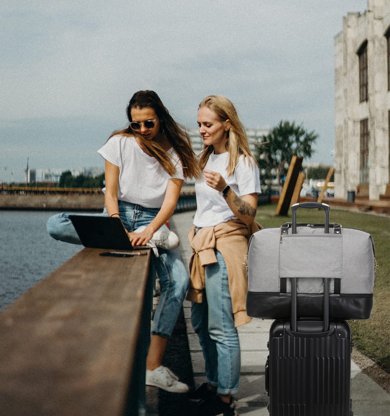 Stylish Oversized Weekender Bag for Women & Men - Large Travel Duffle Bag with Shoe Compartment | Perfect for Weekend Getaways, Gym, Business Trips & Overnight Stays