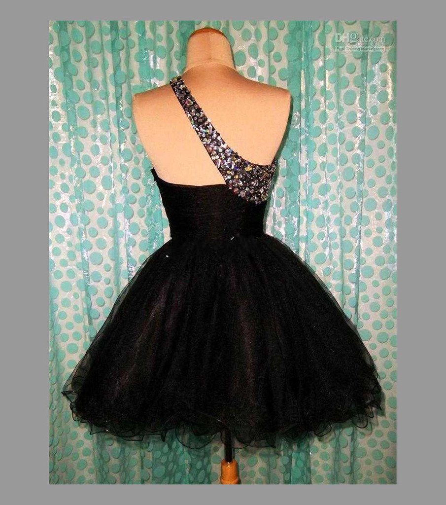 Kivary® Women's One Shoulder Beaded Crystal Tulle Prom Dress - Elegant Homecoming Party Gown for Evening Formal Events & Special Occasions
