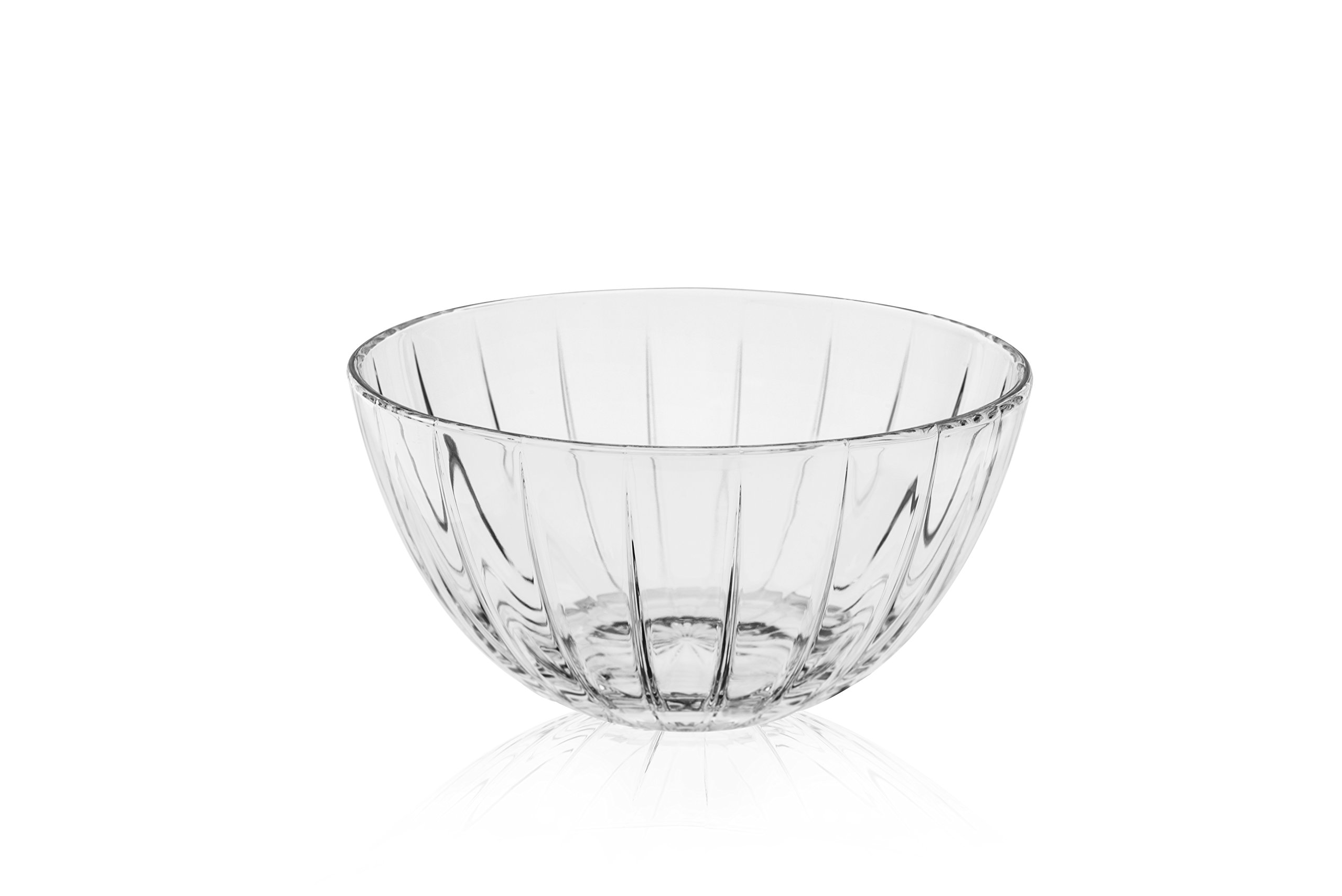 Majestic Gifts European HQ Glass Bowl - Elegant Handmade Glass Serving Bowl for Fruit, Salad & Desserts - Perfect for Dinner Parties & Home Decor