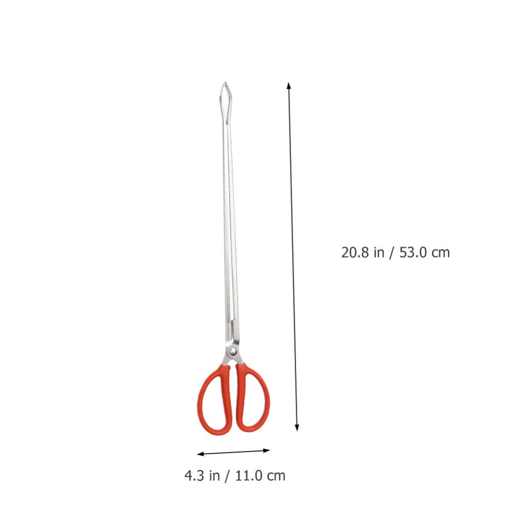 **Heavy Duty Stainless Steel Crab Trash Grabber Tongs - 53cm Scissor Tongs for Seafood, BBQ, Grilling & Kitchen Use - Durable Garbage Picker for Crab Cooking, Beach Cleanup & Outdoor Activities**