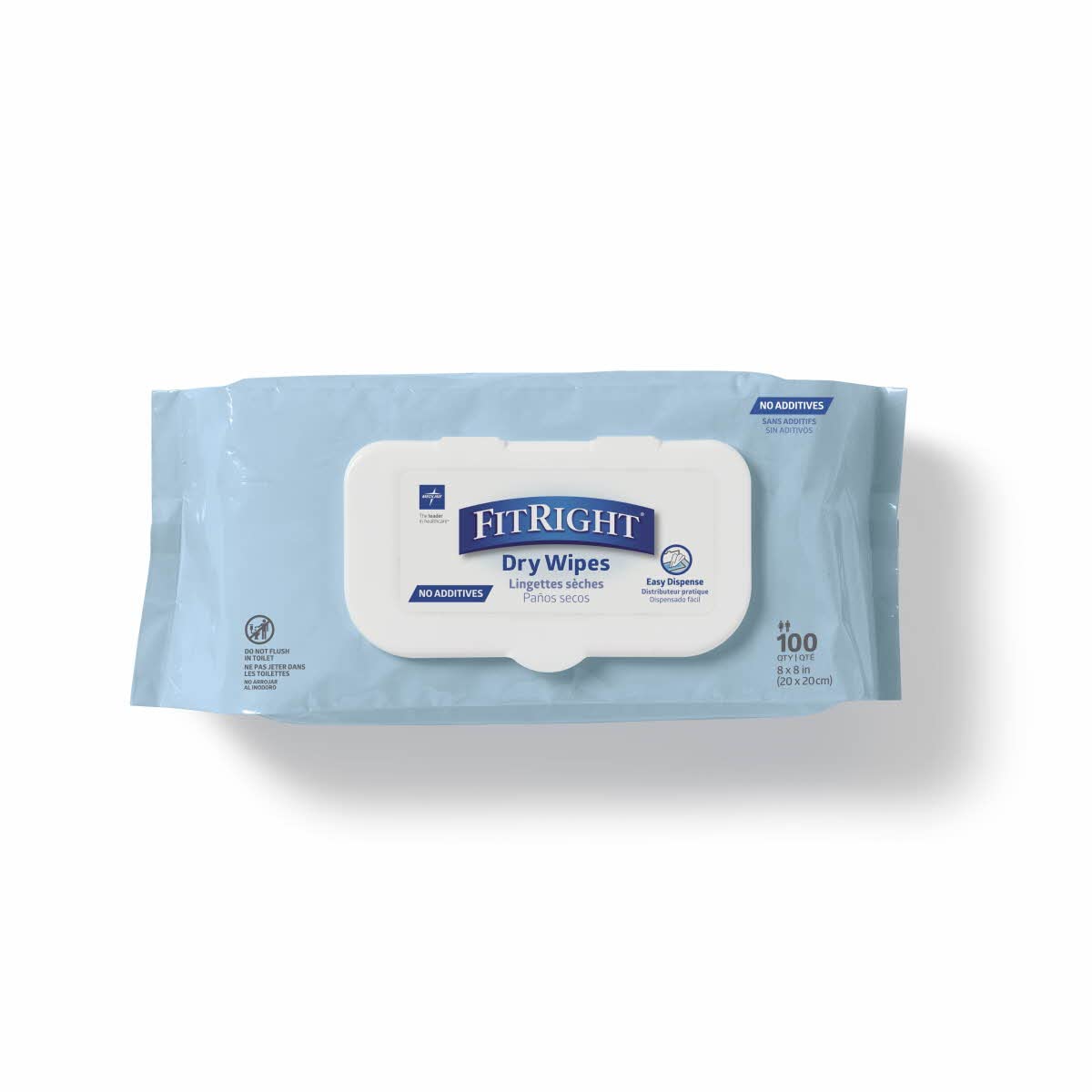 Medline FitRight Hypoallergenic Dry Wipes - 8