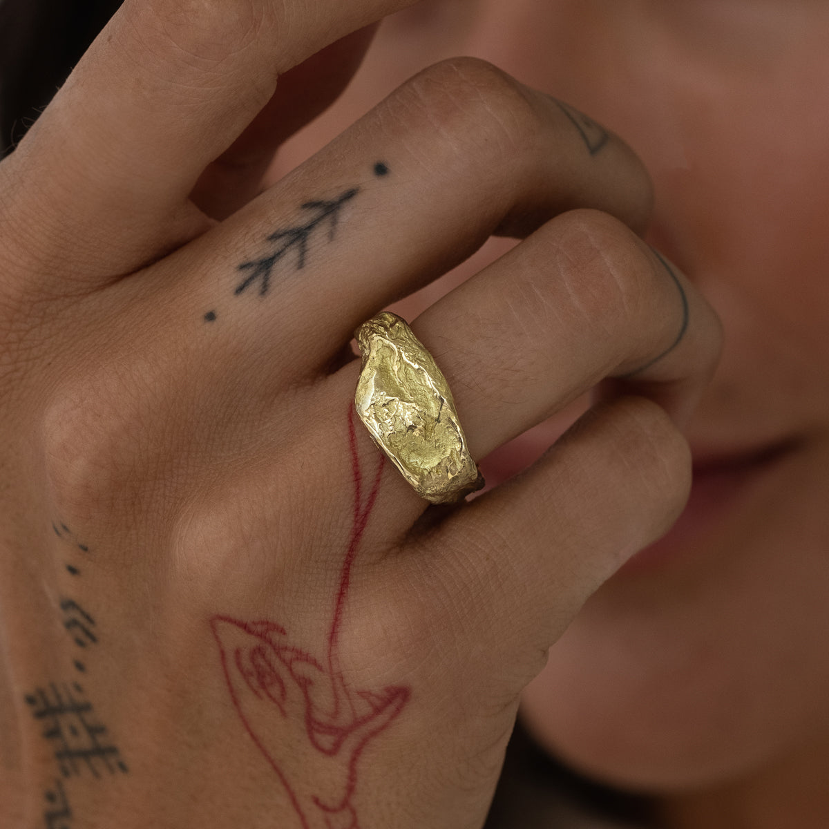 Signet Rock Ring for Women - Vintage Silver Jewelry with Natural Stone - Perfect for Everyday Wear & Special Occasions