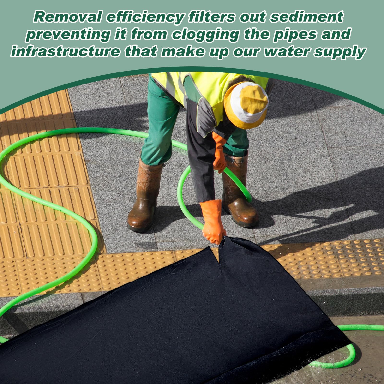 **5x10 ft Non-Woven Geotextile Silt Filter Bags for Dewatering, Oil Sludge & Sediment Control - Heavy-Duty Construction & Industrial Use**    *(Perfect for Construction Sites, Oil Spill Cleanup, Erosion Control & Water Filtration Projects)*