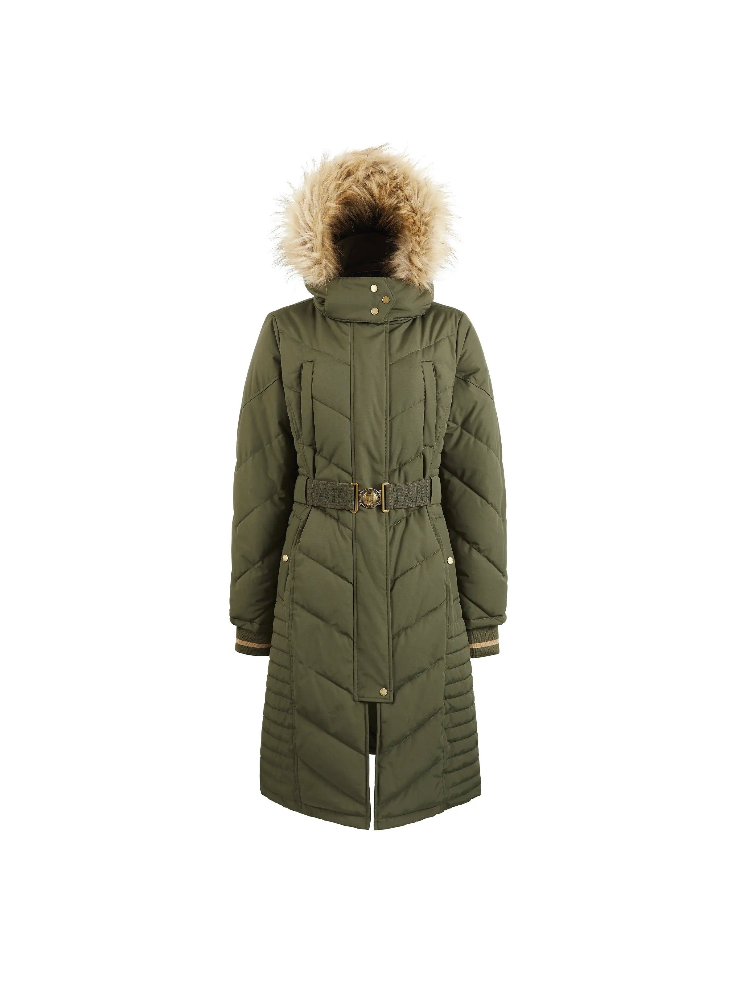 Charlotte Women's Longline Trench Coat in Khaki - Elegant Fall & Winter Outerwear for Work, Travel & Casual Wear