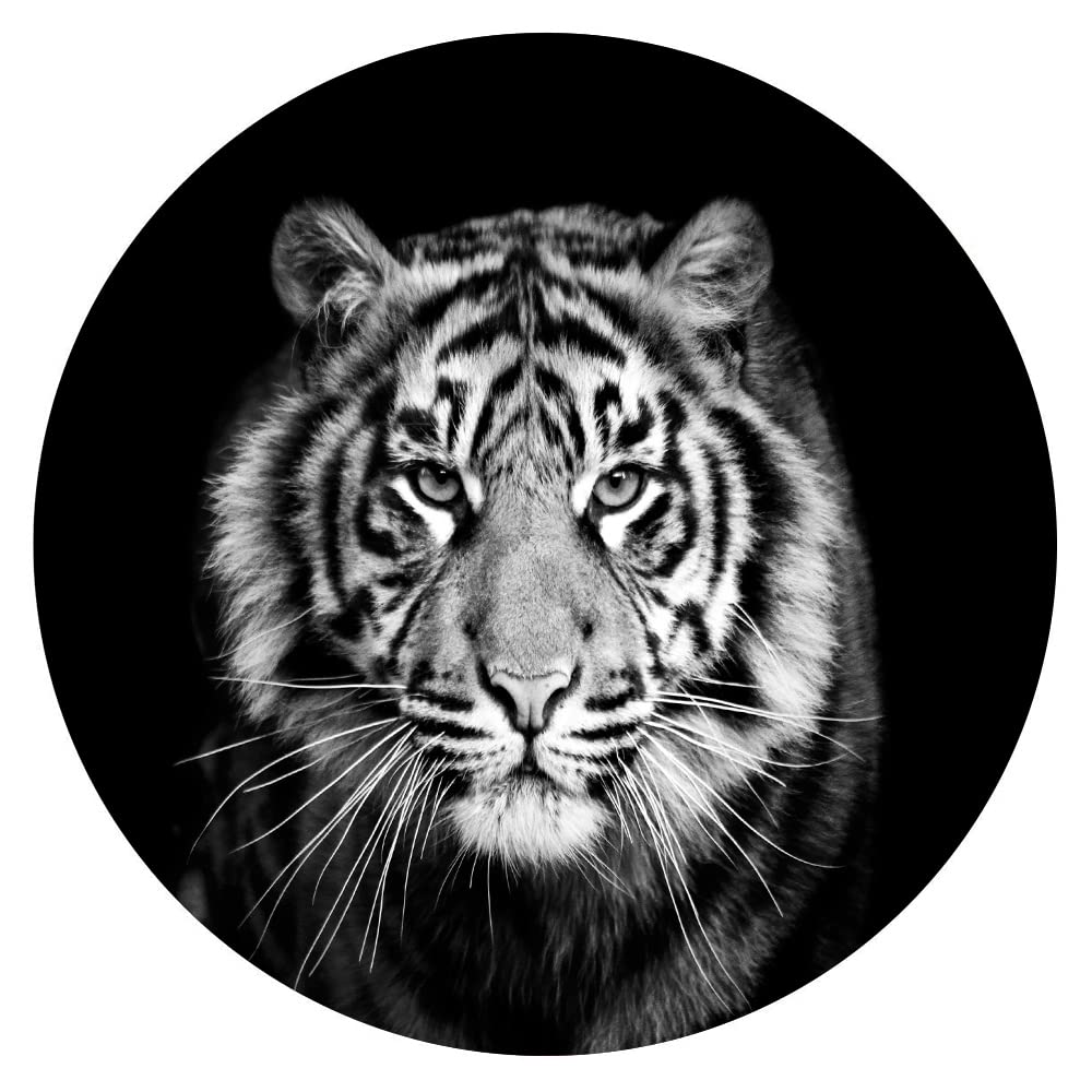 300-Piece Circular Wooden Jigsaw Puzzles - Animals Collection in Black & White, Round Educational Puzzles for Adults & Kids, Stress Relief Toys, Parent-Child Games, School Supplies & Home Decor