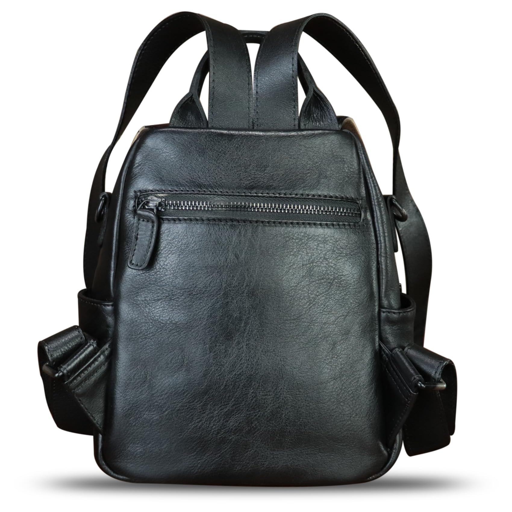Handmade Genuine Leather Backpack for Women - Stylish Hand-Painted Designer Rucksack, Casual Daypack Purse (Pattern 2) - Perfect for Work, Travel & Everyday Use