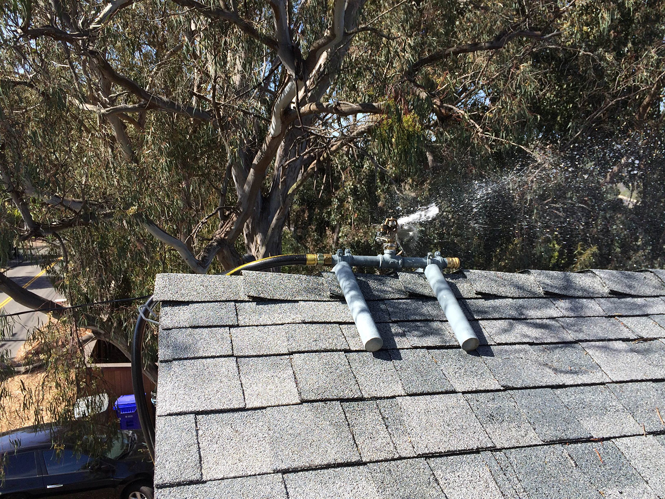 Iron Owl Gray Rooftop Sprinkler - Wildfire Ember Protection System for Home & Roof Safety - Perfect for Fire-Prone Areas & Emergency Preparedness