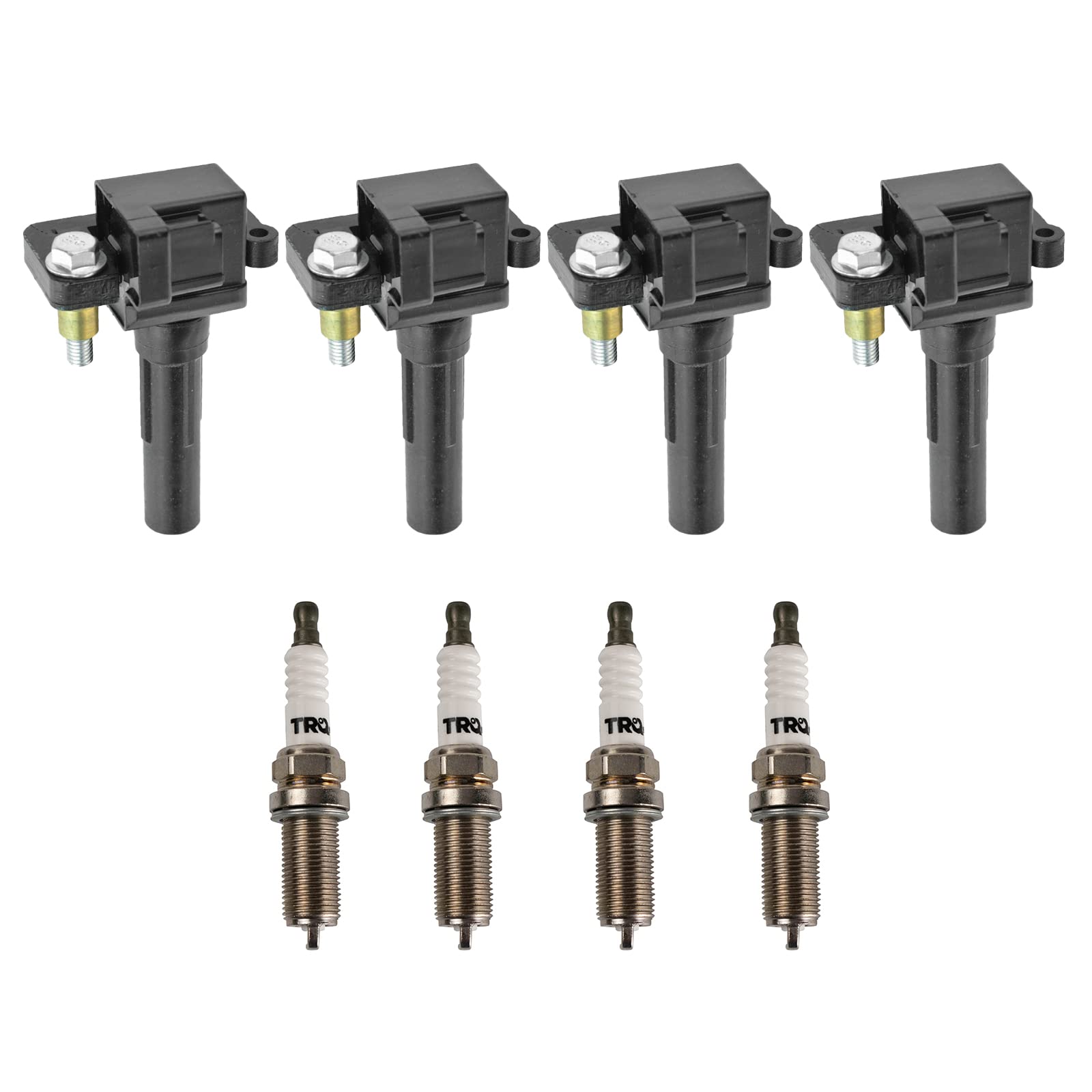 TRQ Ignition Coil and Spark Plug Kit - Compatible with 2002 Subaru Impreza 2.5L Engine - High Performance Replacement Parts for Smooth Acceleration & Fuel Efficiency - Perfect for Daily Commuting & Off-Road Adventures