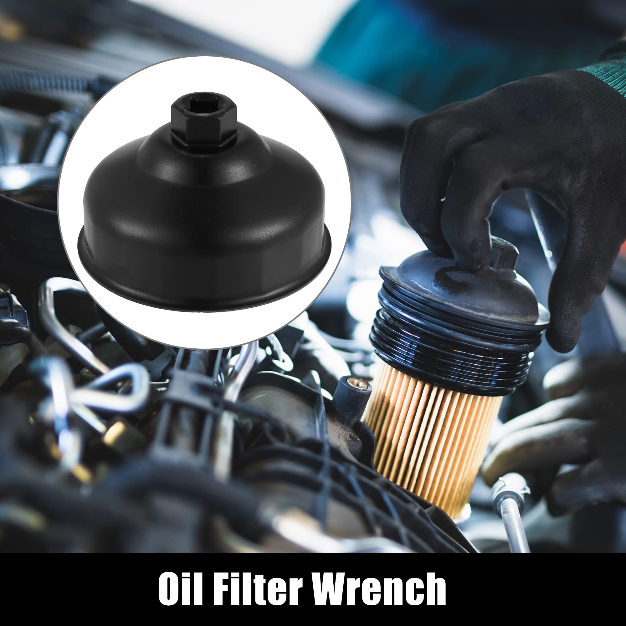 X AUTOHAUX 86mm 16 Flutes Oil Filter Wrench Tool - Compatible with BMW, Universal Oil Filter Socket Wrench & Housing Cap Remover - Perfect for DIY Car Maintenance & Oil Change