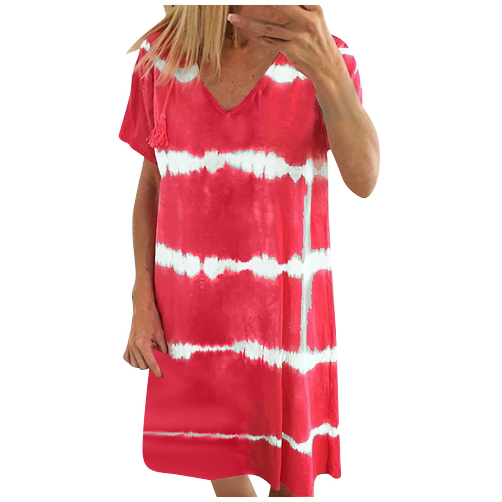 Women's Summer Dresses with Sleeves - Floral Print Sundresses for Beach Vacation & Travel Outfits | Casual Comfortable Dress for Women Over 60 | Perfect for Outdoor Activities, Parties & Daily Wear