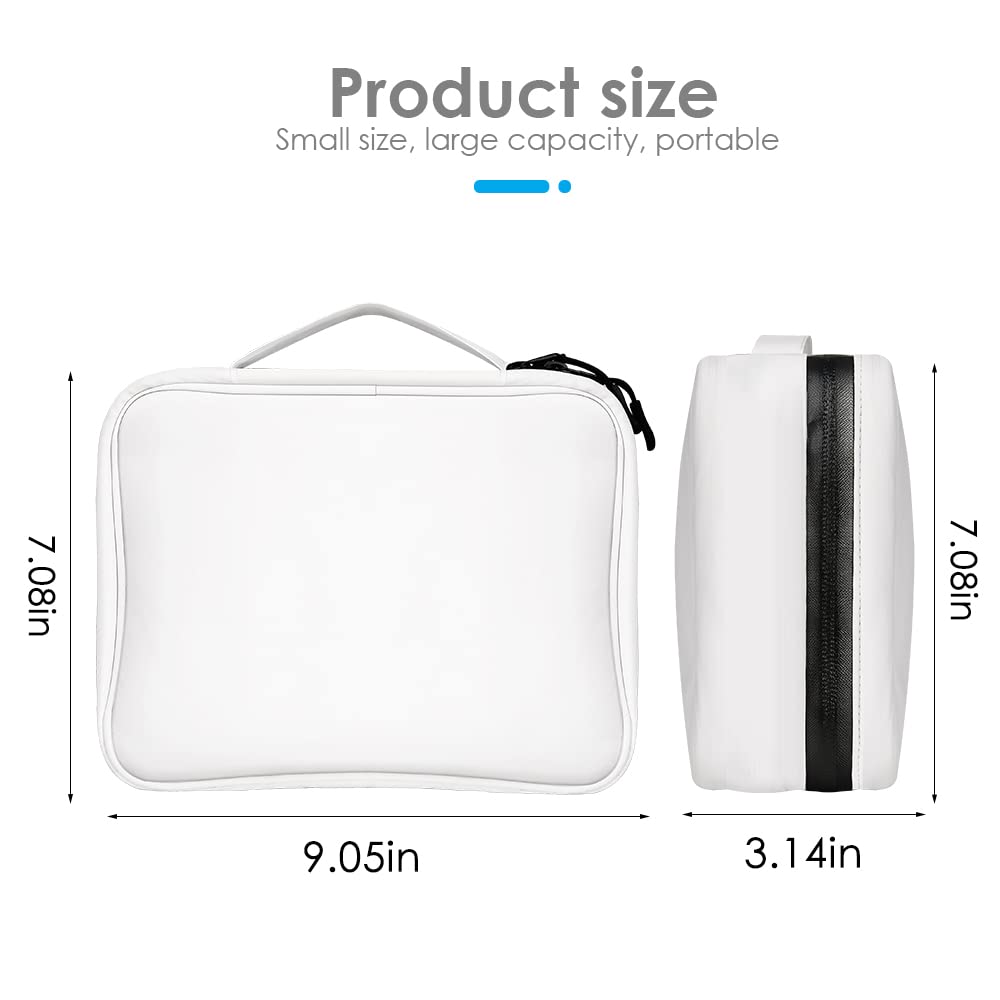 Waterproof Hanging Toiletry Bag for Travel & Bathroom - White