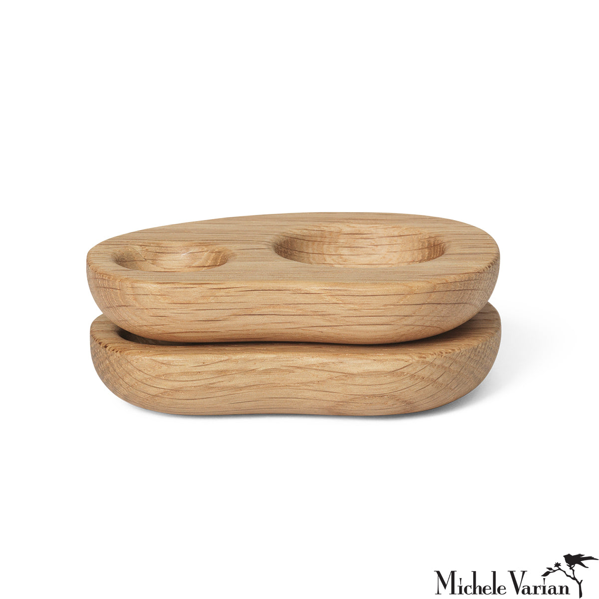 Premium Oak Cairn Egg Holder Set of 2 - Natural Wooden Egg Stand for Chicken, Duck & Goose Eggs - Perfect for Farmhouse Kitchen Decor, Easter Display & Breakfast Table Setting