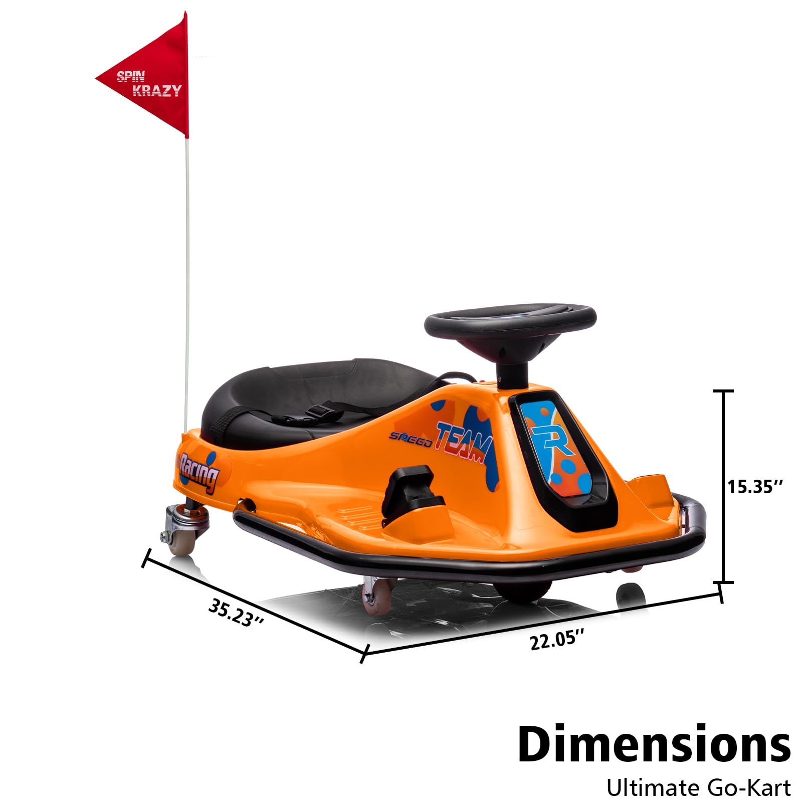 GARVEE 360° Rotating Electric Drift Go Kart for Kids - 24V Ride On Race Car with Adjustable Speed, LED Lights & Music | Perfect for Indoor/Outdoor Play, Birthday Gifts & Backyard Racing