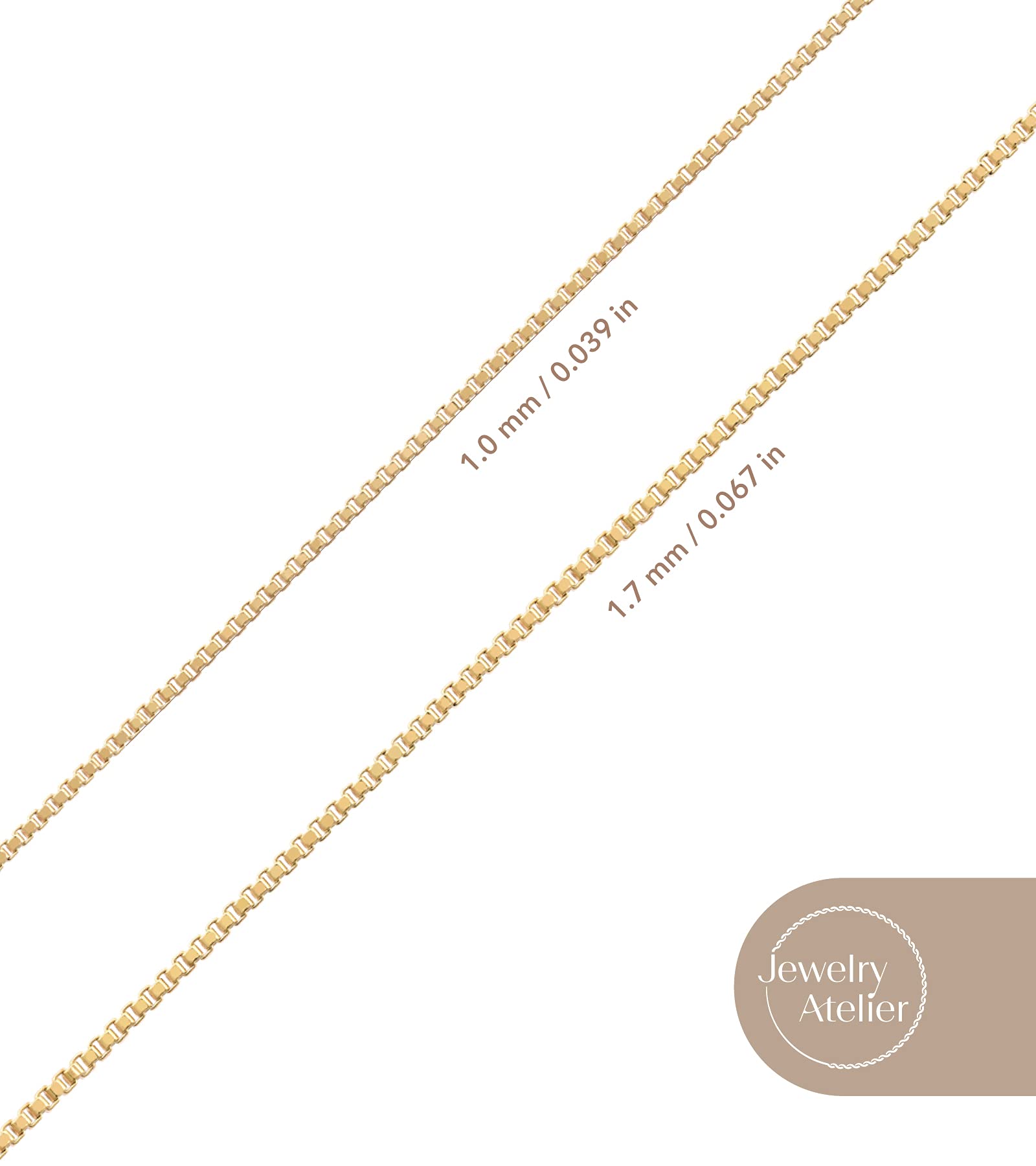Jewelry Atelier Gold Chain Necklace Collection for Women & Men - Box, Cable & Clip Chain Styles | Perfect for Gifts, Layering & Everyday Wear