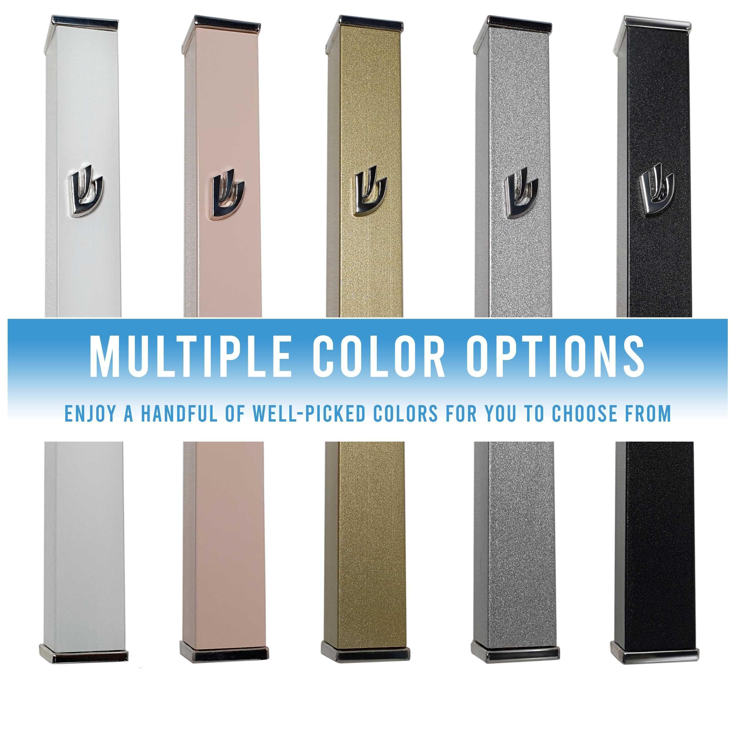 Elegant Modern Mezuzah Case 5.75 Inch - Taupe Self-Adhesive for Indoor & Outdoor Use - Perfect for Home, Office, Synagogue & Gift Giving