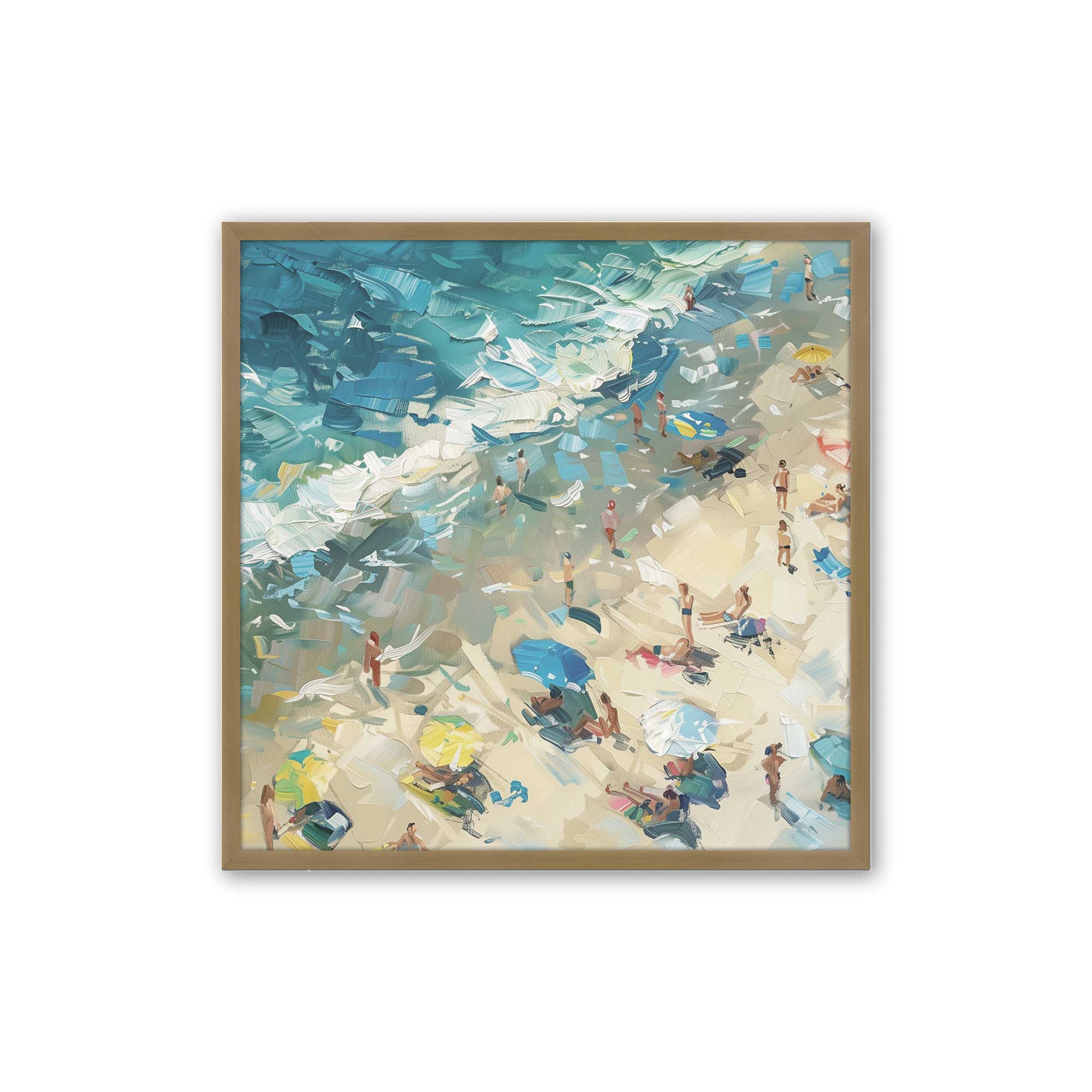 Coastal Harmony Square Print Wall Art - Beach Themed Decor for Living Room, Bedroom & Office - Perfect for Coastal, Nautical & Boho Home Decor Styles