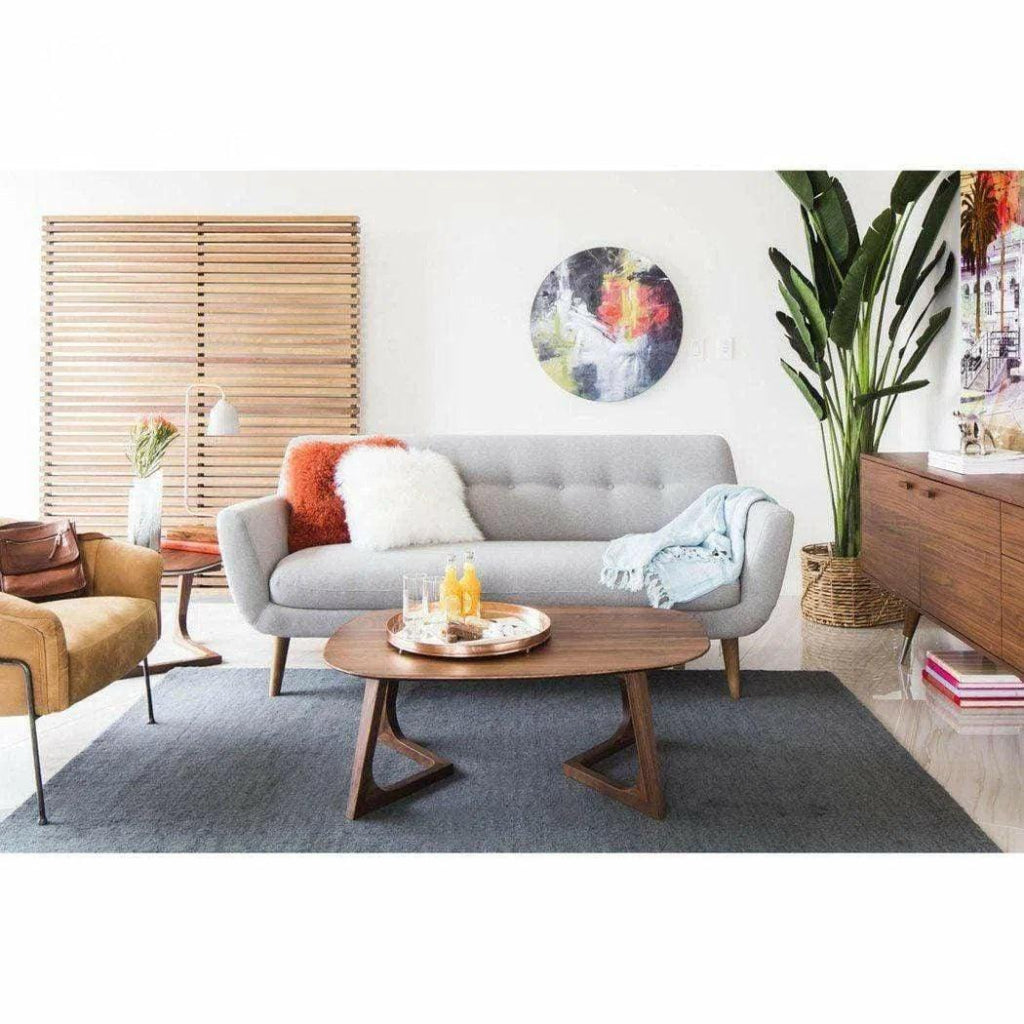 42 Inch Small Brown Mid Century Modern Coffee Table for Living Room - Stylish & Functional Home Decor Centerpiece