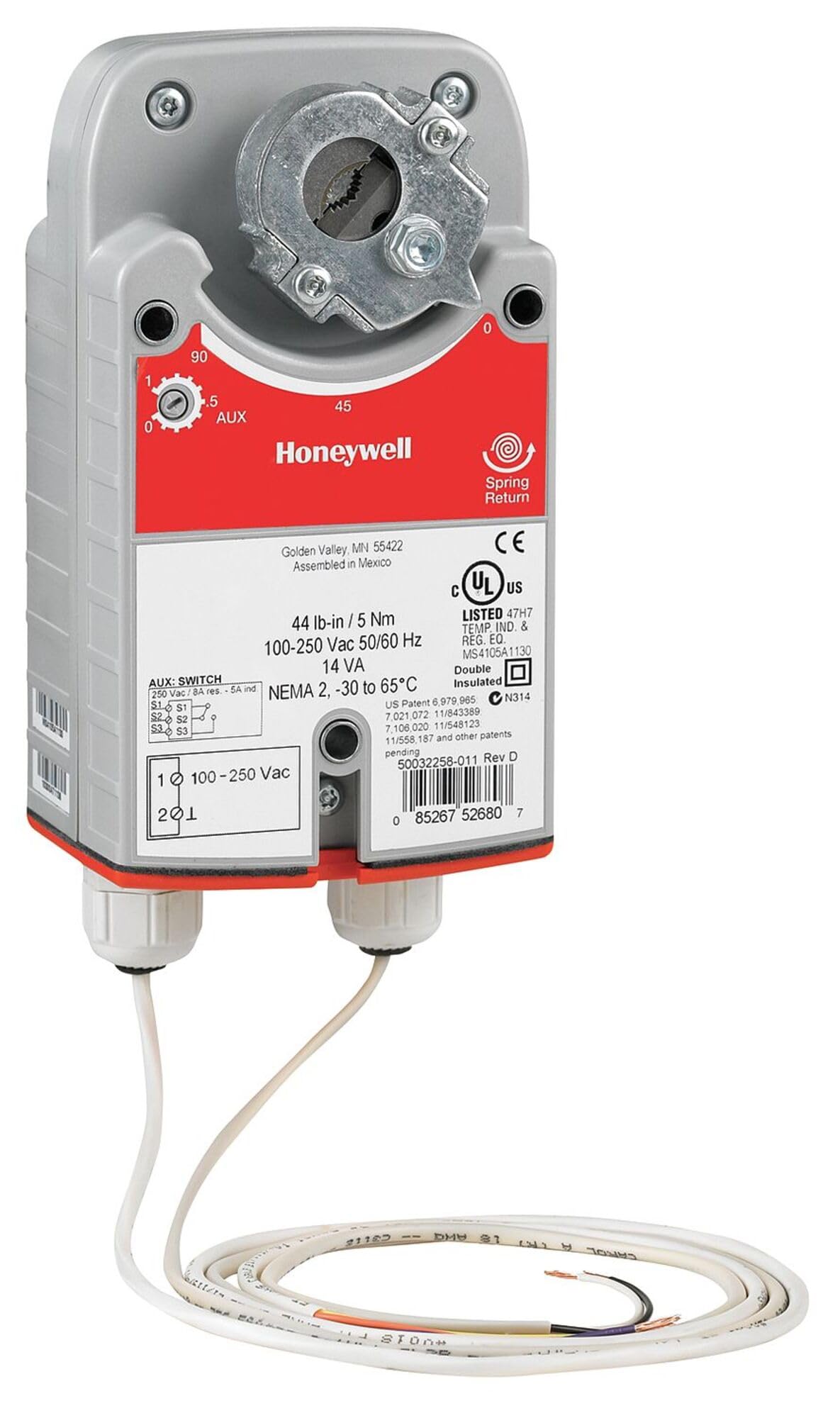 High Torque 44 in-lb Electric Actuator -40°F to 140°F Temperature Range for Industrial Automation & HVAC Systems