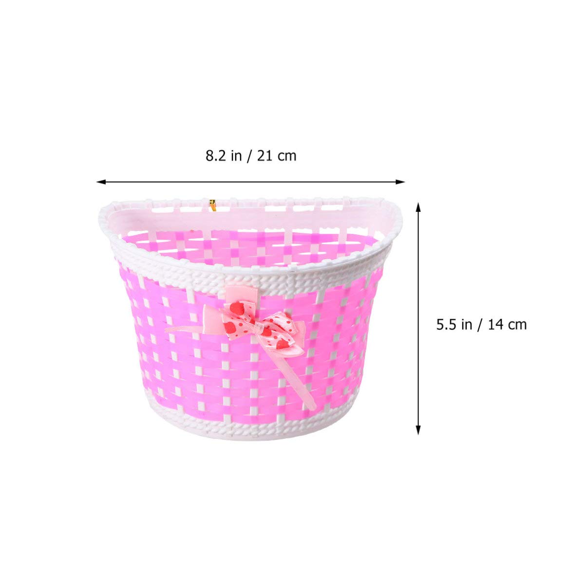 LIOOBO Kids Bike Scooter Basket - Handmade Plastic Knitted Bow Front Basket with Bell for Girls & Boys | Perfect for Cycling, School Commute & Outdoor Play