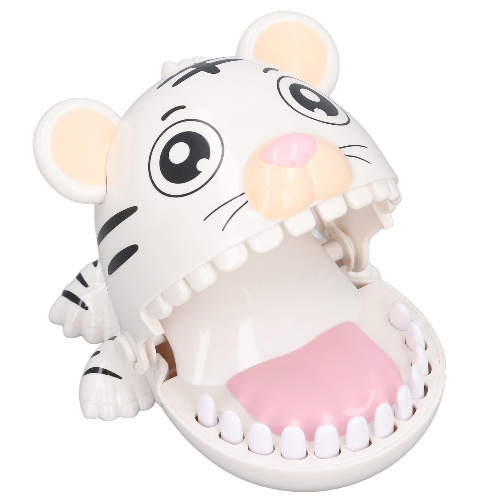 Interactive Cartoon Animal Dentist Teeth Toy with Rotating Wheel - Stress Relief & Anxiety Toy for Hand-Eye Coordination - Fun Biting Finger Toy for Kids (White) | Perfect for Sensory Play, Dental Education & Toddler Learning Activities