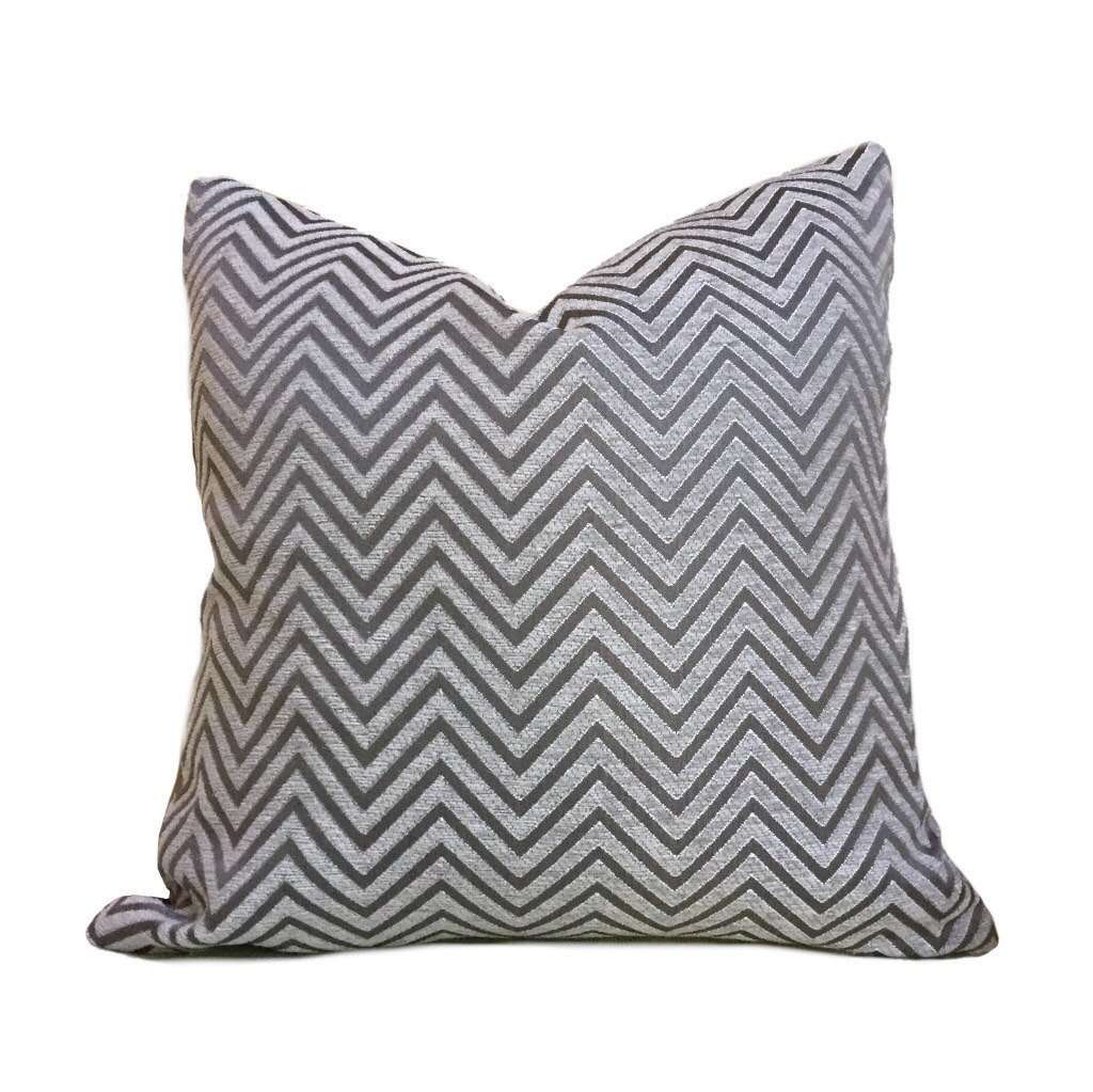 Modern Geometric Light Gray & Dark Gray Chevron Zig Zag Upholstery Pillow Cover - Stylish Home Decor for Living Room, Bedroom & Sofa