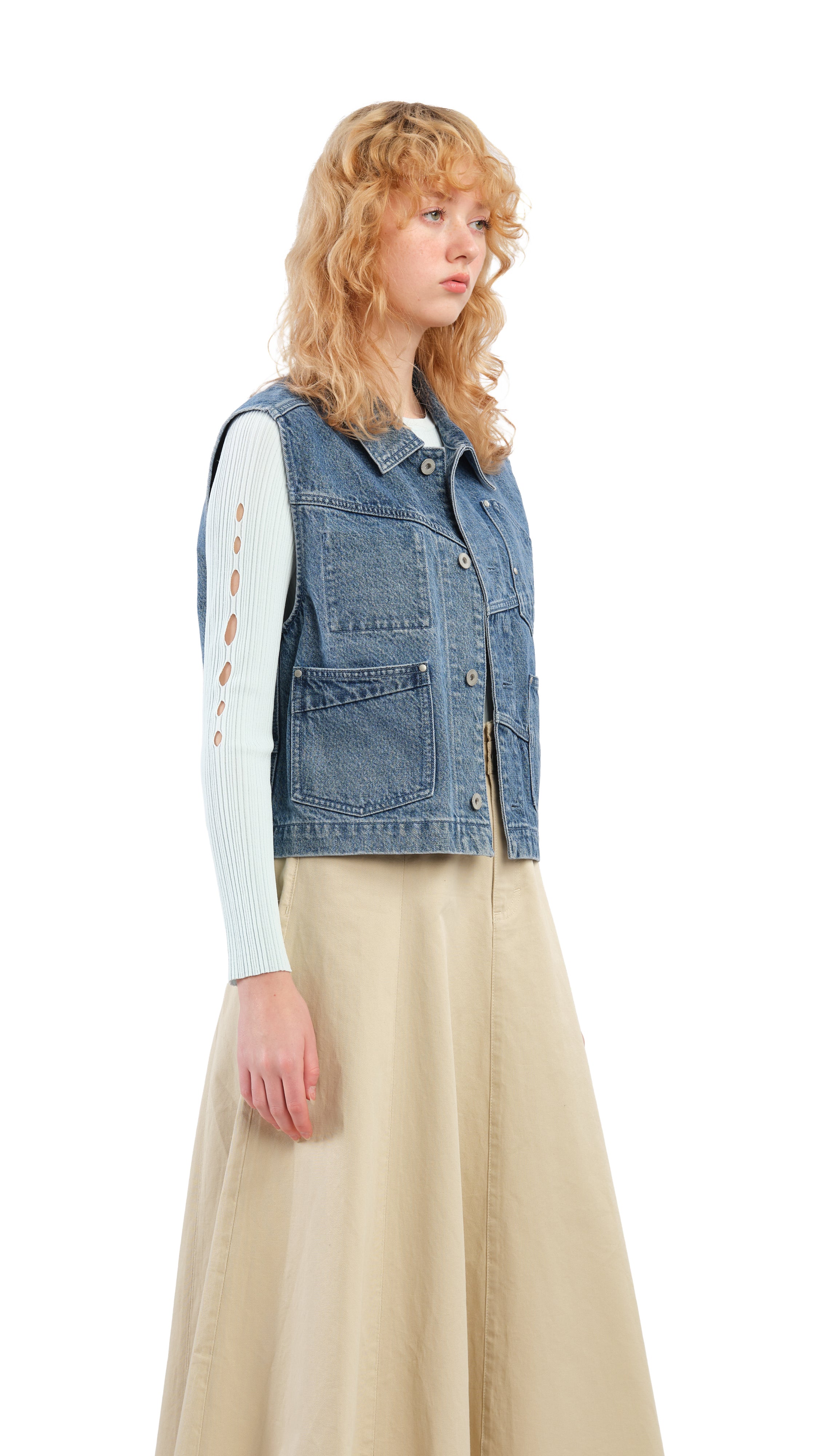Vintage Reconstructed Denim Vest for Women & Men - Distressed Denim Jacket with Unique Patches - Perfect for Streetwear, Music Festivals & Casual Outfits