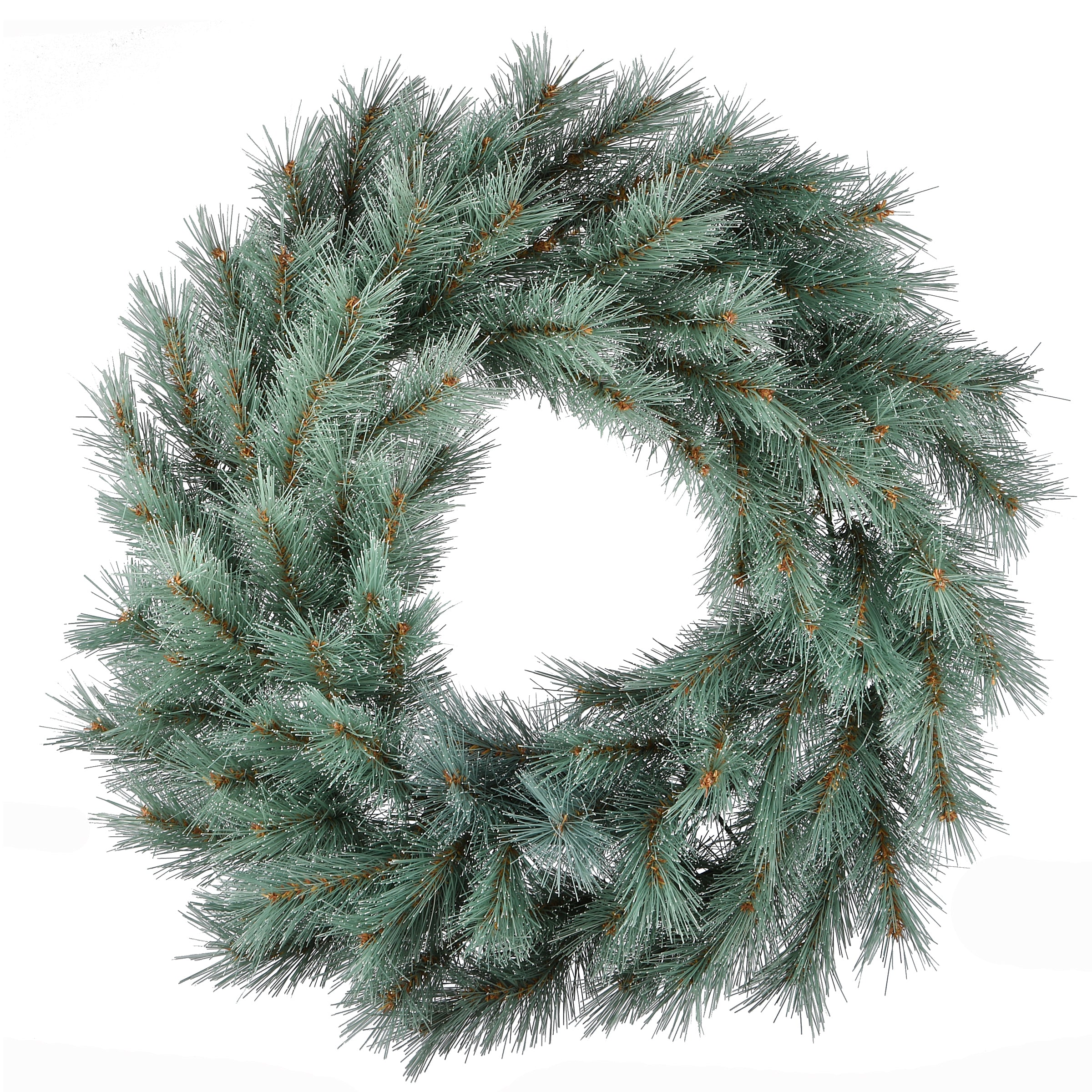 24-Inch Frosted Ontario Blue Pine Wreath - Elegant Christmas Holiday Decor for Front Door, Mantel & Wall Decorations