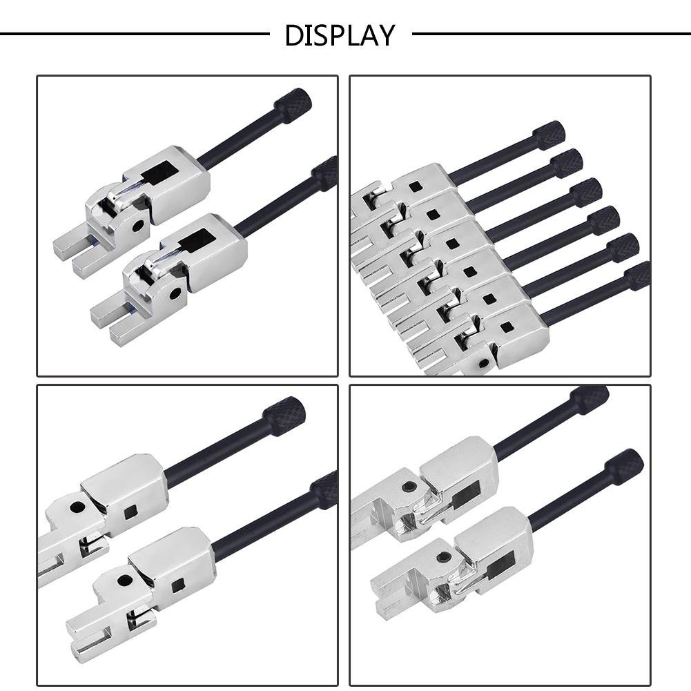 6Pcs Electric Guitar Tremolo Bridge Saddles with Wrench - Silver & Black Replacement Parts for Fender Stratocaster Style Guitars - Perfect for Guitar Maintenance & Tone Adjustment