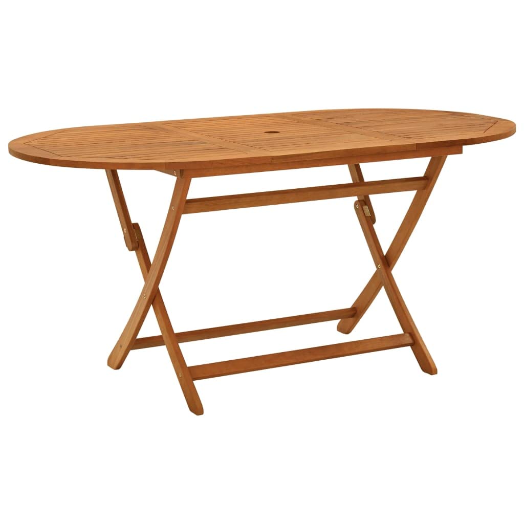 VidaBella Solid Eucalyptus Wood Folding Patio Table - 63