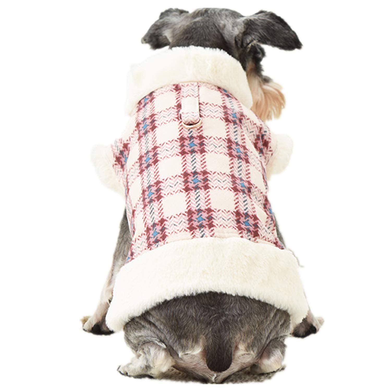 Faux Suede Fleece Dog Coat - Warm Winter Jacket & Vest for Small Dogs, British Style Pet Snowsuit in Pink | Perfect for Cold Weather Walks & Outdoor Adventures