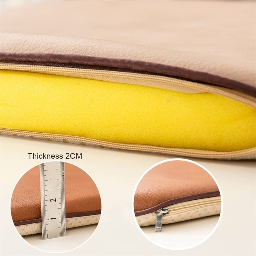 Premium Leather Dining Chair Cushions - 1/2/4 Pack Waterproof U-Shaped Kitchen Seat Pads with Non-Slip Rubber Backing (Khaki, 43x46cm) - Comfortable & Durable for Home, Restaurant, and Office Use