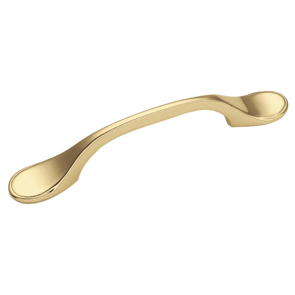 25 Pack Hickory Hardware Solid Core Kitchen Cabinet Pulls - Luxury Cabinet Handles for Doors & Dresser Drawers - 3 Inch Hole Center - Polished Brass (Conquest Collection) - Perfect for Modern Kitchens, Bathrooms & Furniture Upgrades