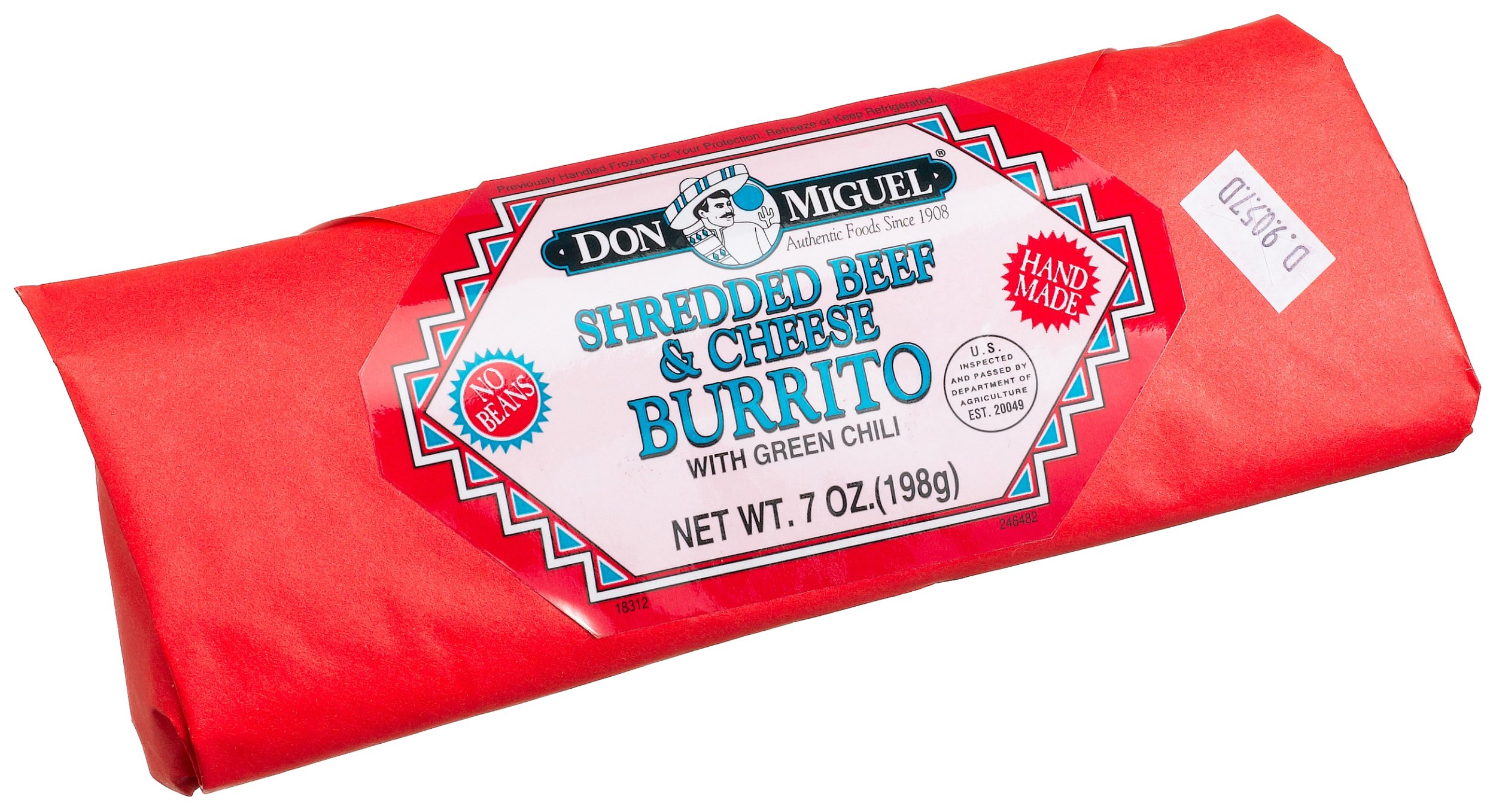 Don Miguel Shredded Beef & Cheese Burrito - 7 Oz Individually Wrapped (12 Pack) | Quick Frozen Mexican Meals for Lunch, Dinner or On-the-Go Snacks