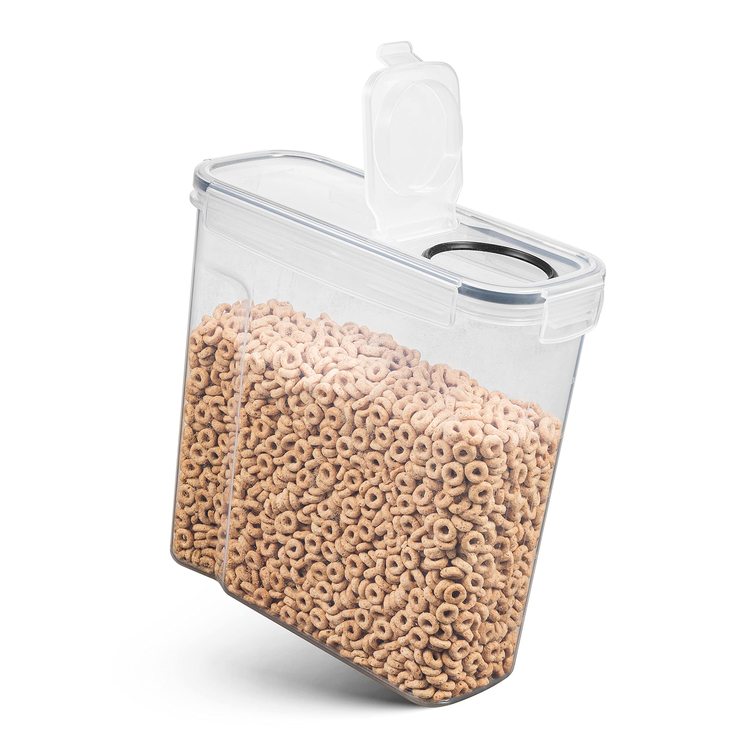 6 Pack Airtight Food Storage Containers - BPA Free Plastic Kitchen & Pantry Organization Canisters for Cereal, Dry Pet Food, Flour, Sugar, Rice, Nuts & Snacks (135.5 Oz) - Includes Labels & Chalk Marker - Perfect for Home, Office & Meal Prep Organization
