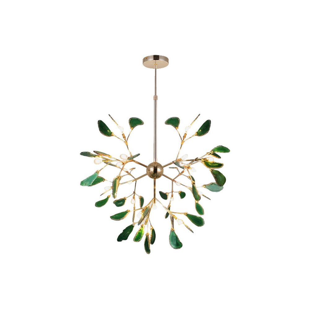 Agate Flake Chandelier - Elegant Natural Stone Crystal Ceiling Light Fixture for Dining Room, Living Room, Bedroom Decor | Modern Luxury Home Lighting