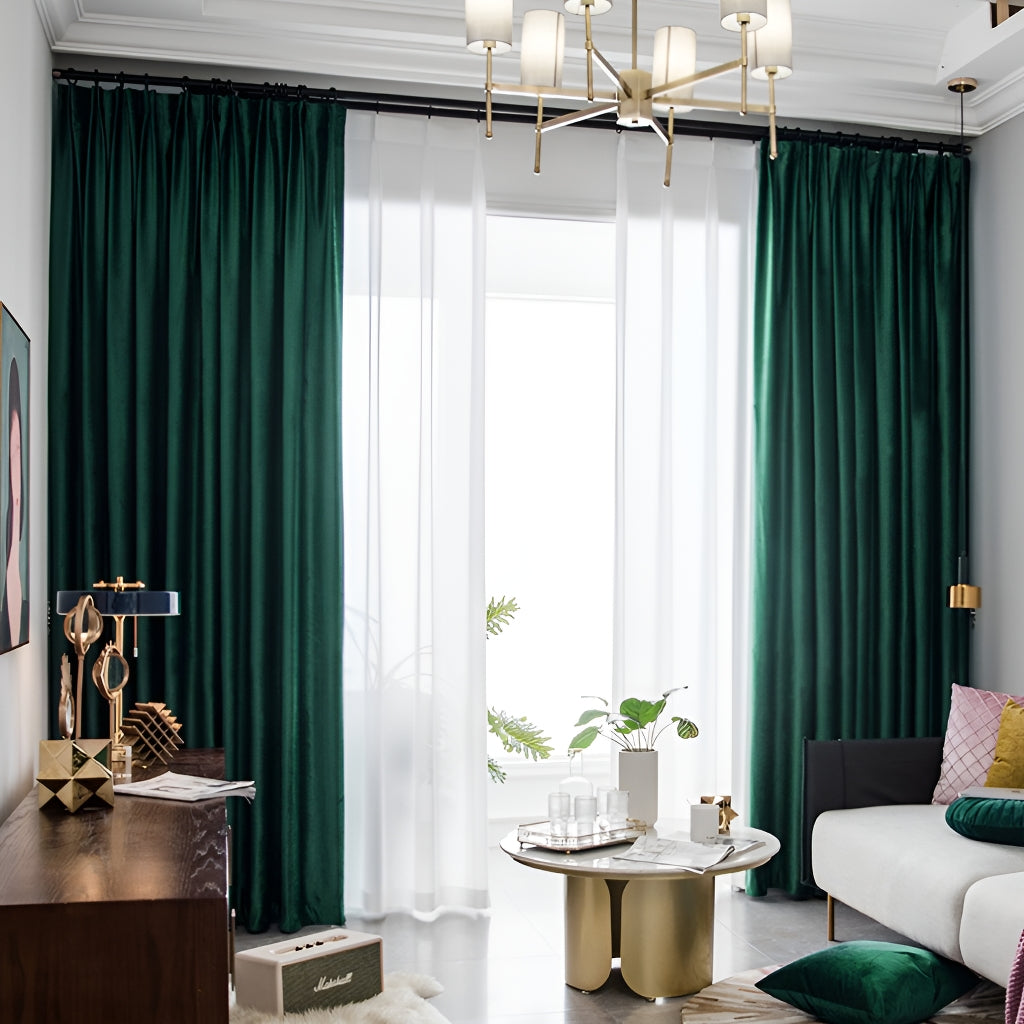 Blackout Curtains for Bedroom - Blakely Velvet Room Darkening Custom Drapes, Thermal Insulated & Noise Reducing Window Treatments for Home, Office, Nursery (100% Light Blocking) - Perfect for Shift Workers & Light Sleepers