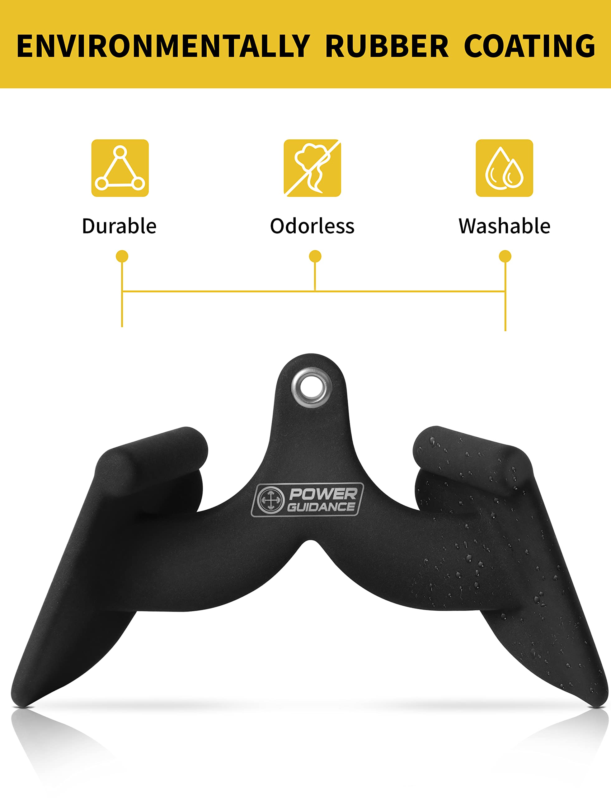 Power Guidance LAT Pulldown Attachments - Ergonomic Pull Down Bar with Comfort Grip for Cable Machines | Strength Training & Home Gym Workouts for Back, Arms & Shoulders