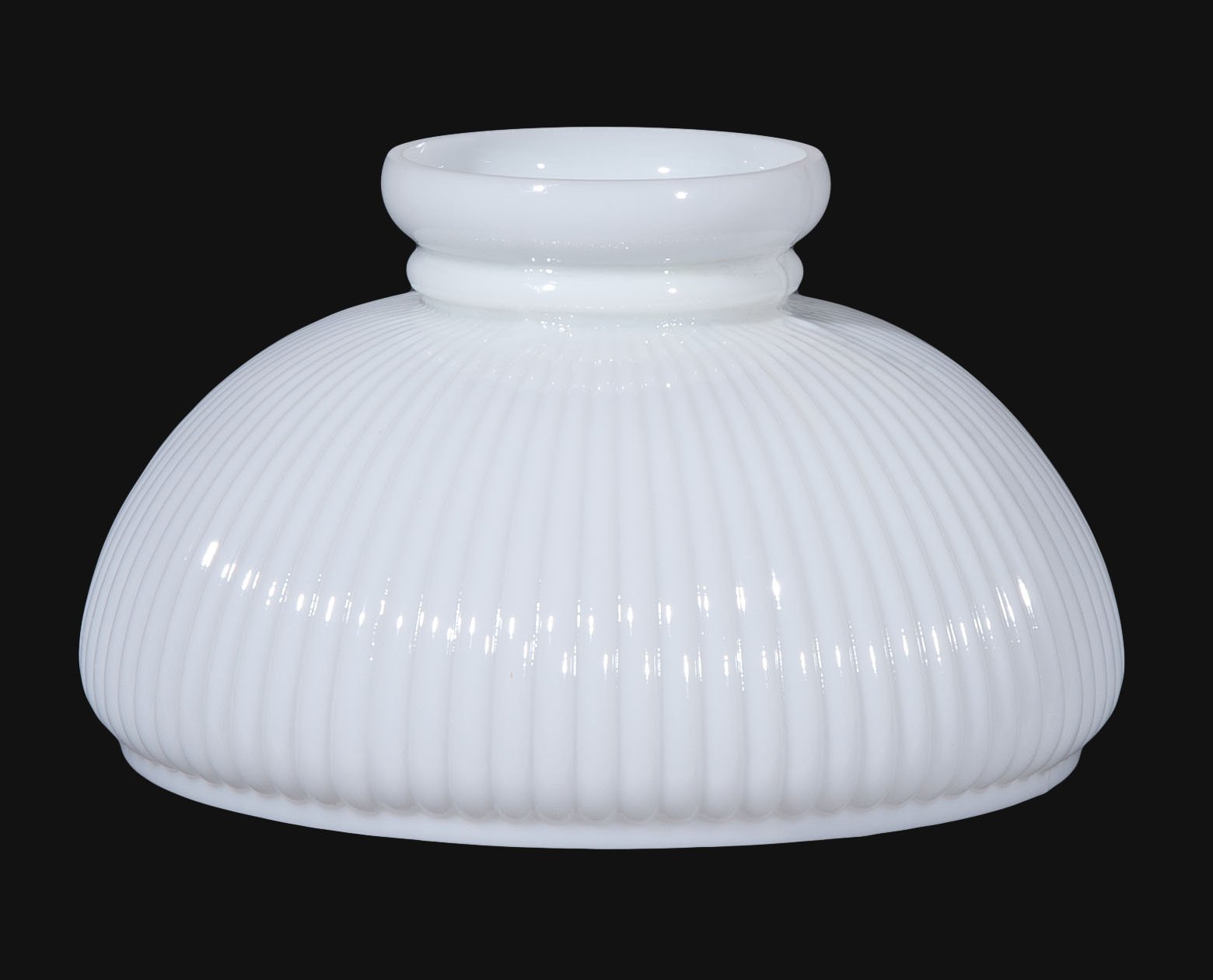 B&P Lamp® 10 Inch Opal Glass Student Lamp Shade with Ribbed Design - Perfect for Study Desk, Reading Nook, and Dorm Room Lighting