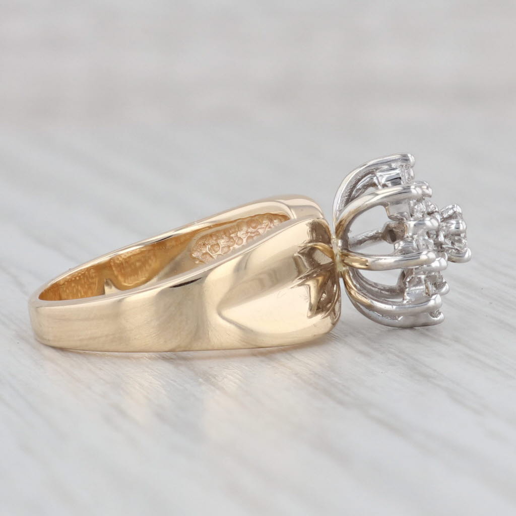 0.47ctw Diamond Flower Cluster Engagement Ring 14k Yellow Gold Size 6.25 - Perfect for Proposals, Anniversaries & Romantic Occasions