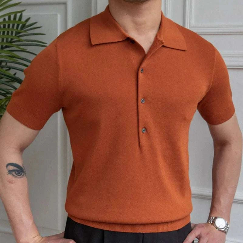 Premium British Polo Shirt for Men - Classic Casual Cotton Knit Top for Golf, Work & Everyday Wear