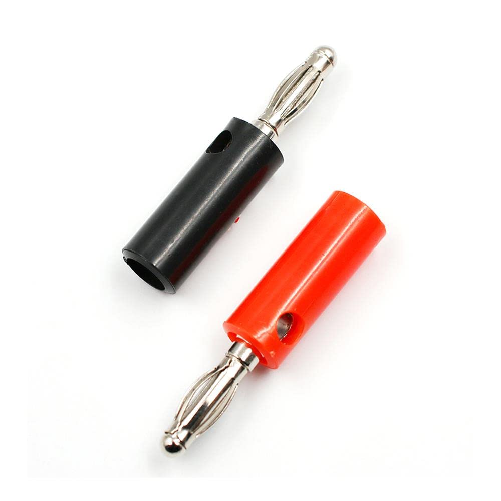 10pcs Gold Plated Banana Plugs 4mm Speaker Connectors - Red & Black Audio Screw Terminals for Home Theater, Car Audio, and DIY Speaker Projects